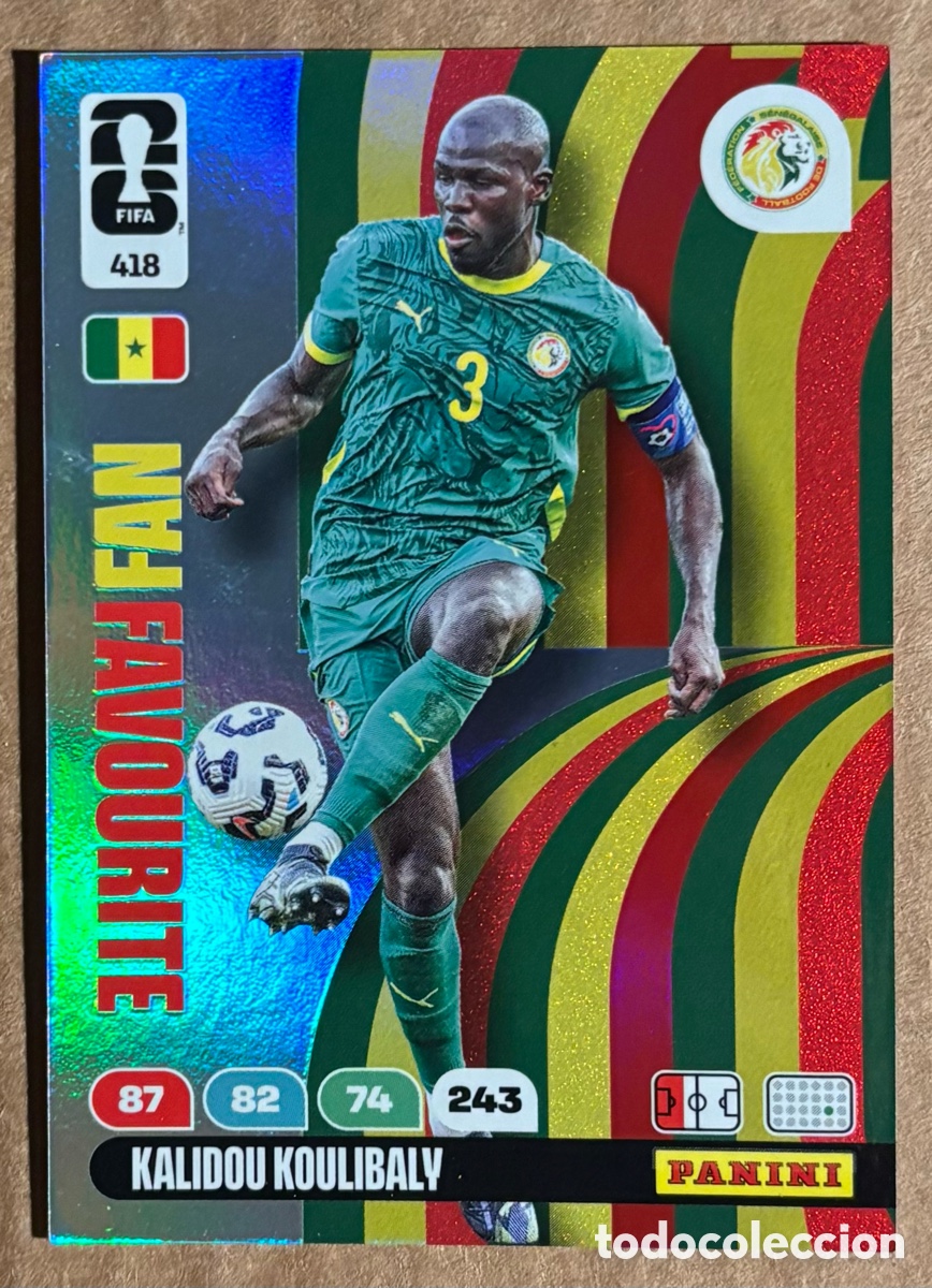 Figurine di Calcio: KALIDOU KOULIBALY (SENEGAL). CARTA FAN FAVOURITE PANINI ADRENALYN XL FIFA WORLD CUP 2026. #418.