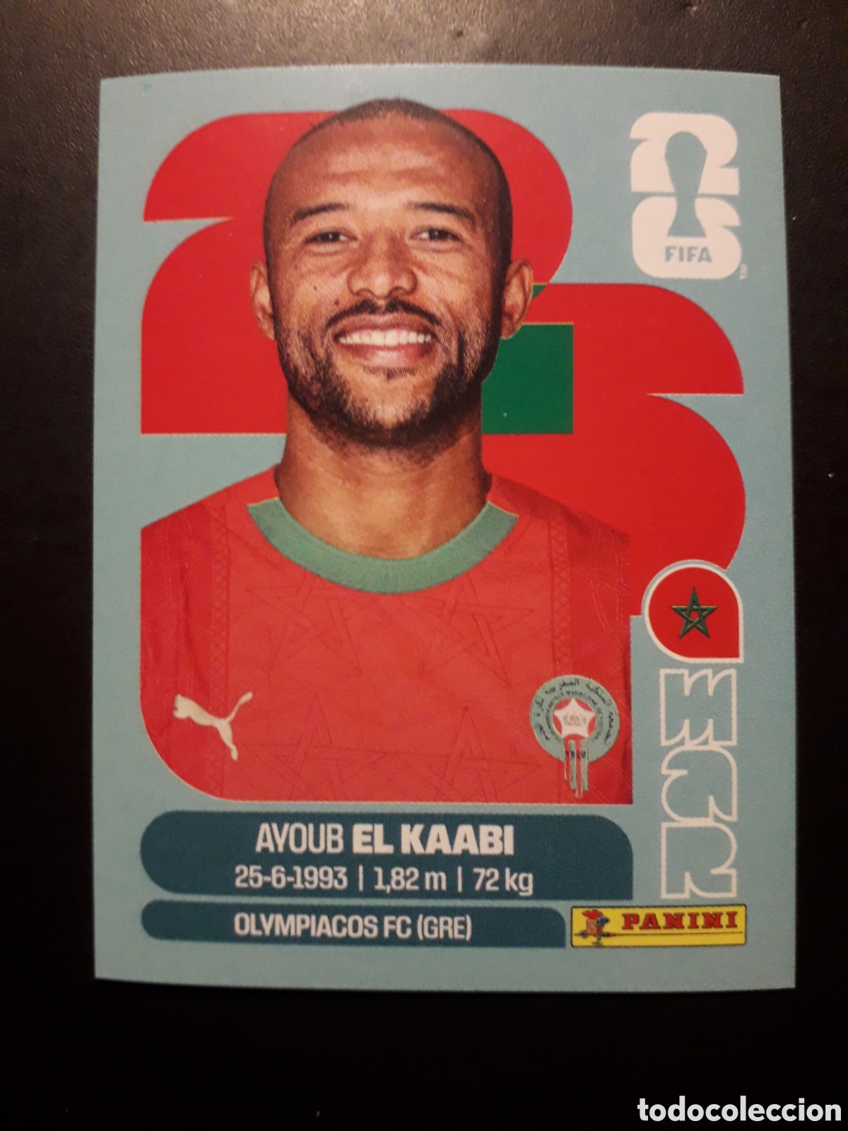 Cromos de F&uacute;tbol: EL KAABI MARRUECOS MAR 20 MUNDIAL F&Uacute;TBOL 2026 FIFA WORLD CUP PANINI SIN PEGAR PEDIDO M&Iacute;NIMO 3&euro;