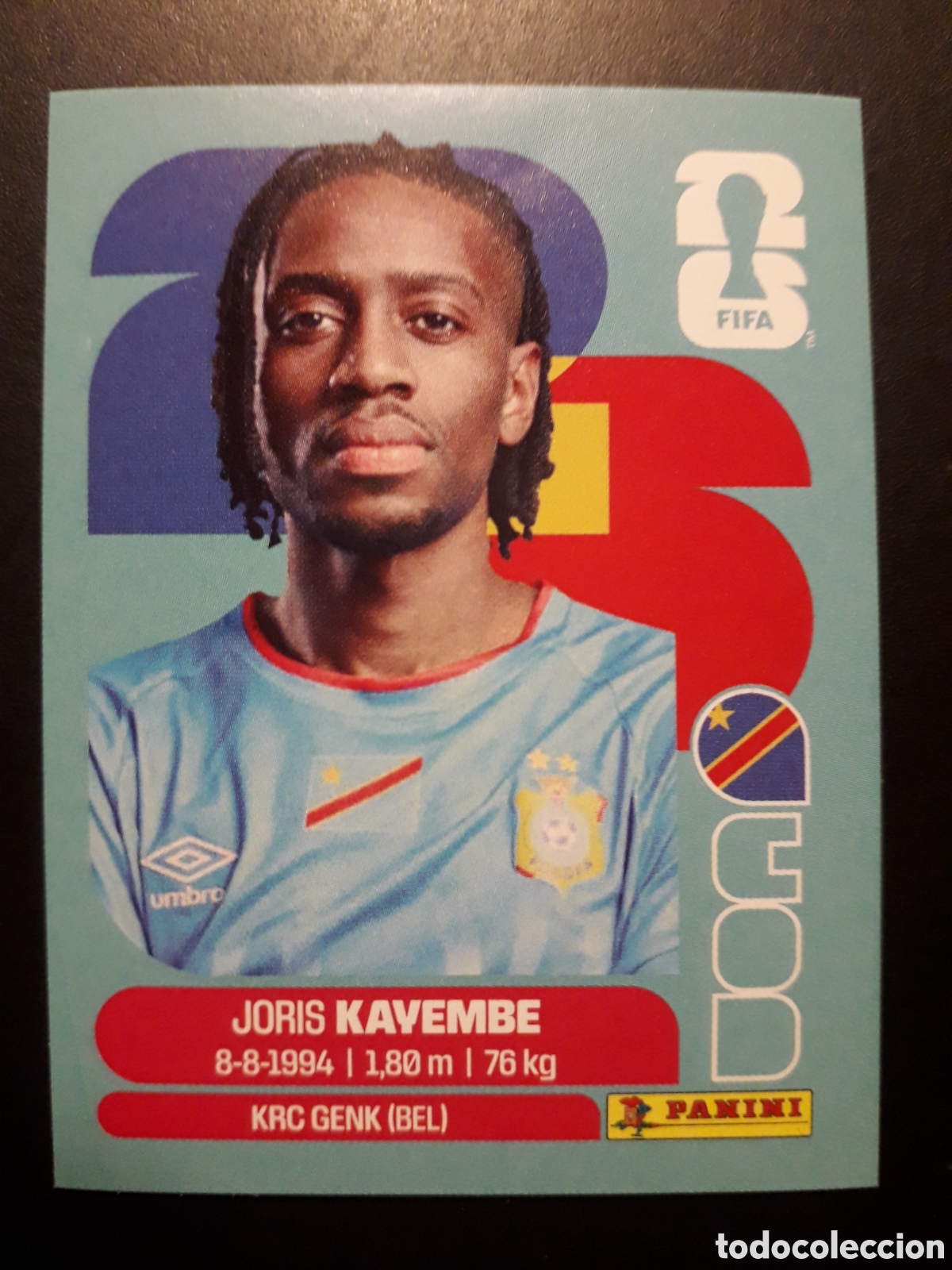 Cromos de F&uacute;tbol: JORIS KAVEMBE CONGO COD 7 MUNDIAL F&Uacute;TBOL 2026 FIFA WORLD CUP PANINI SIN PEGAR PEDIDO M&Iacute;NIMO 3&euro;