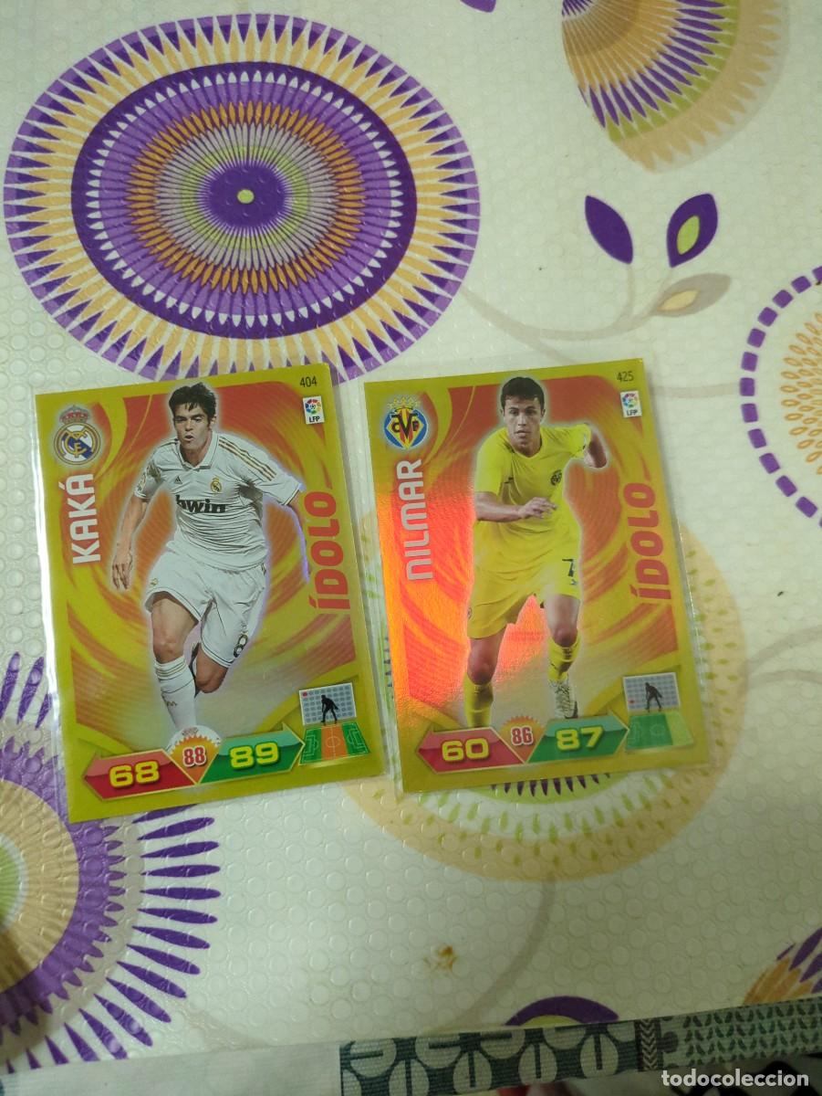 Cromos de F&uacute;tbol: 2 cromos de kaka y nilmar &iacute;dolo adrenalin 11/12 perfecto nuevos