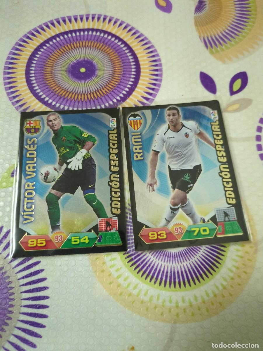 Cromos de F&uacute;tbol: 2 cromos de V&iacute;ctor Vald&eacute;s y Rami Edici&oacute;n especial adrenalin 11/12 nuevos perfectos