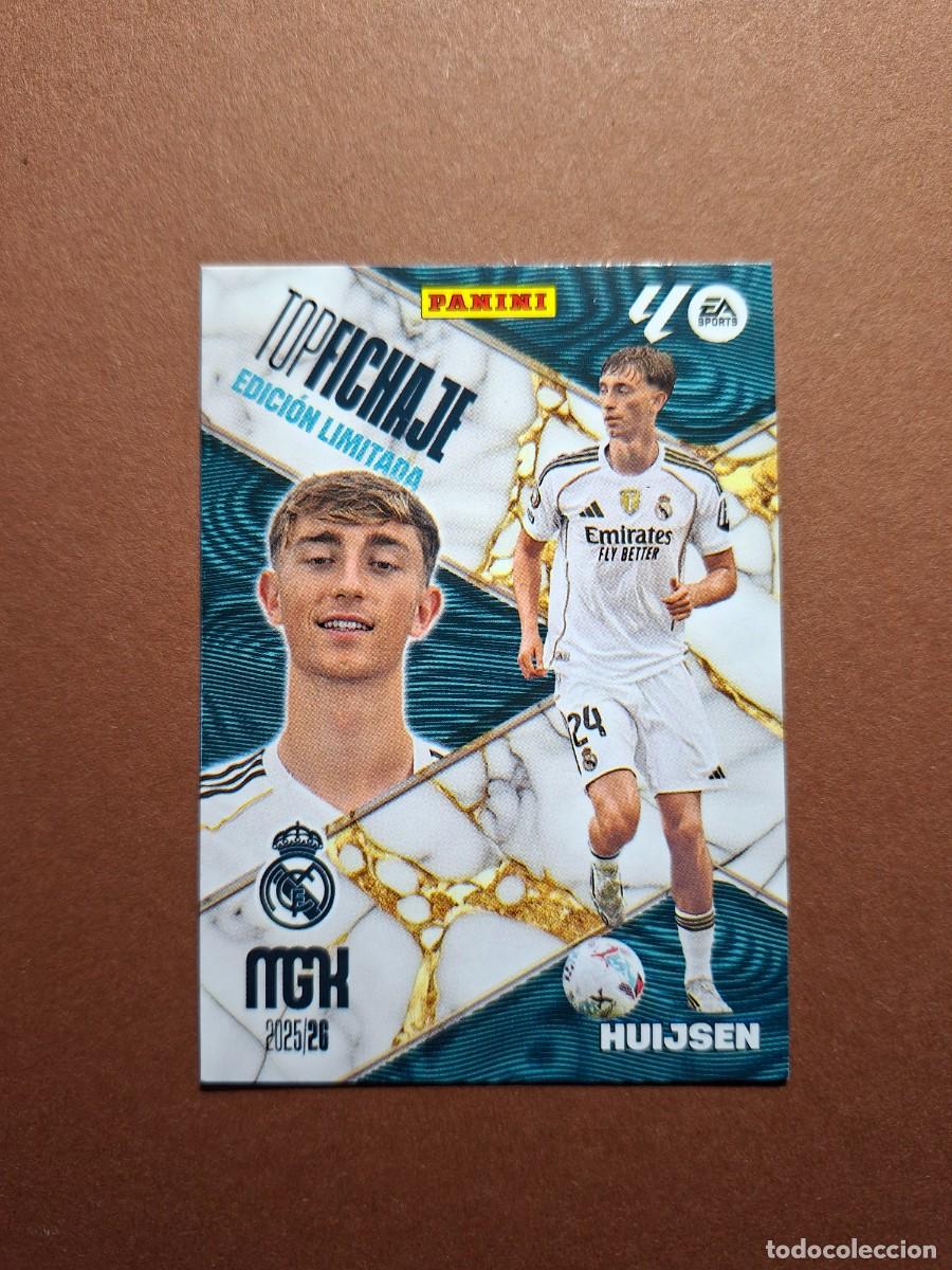 Cromos de F&uacute;tbol: HUIJSEN REAL MADRID TOP FICHAJE EDICION LIMITADA MGK MEGACRACKS LIGA 2025 2026 25 26