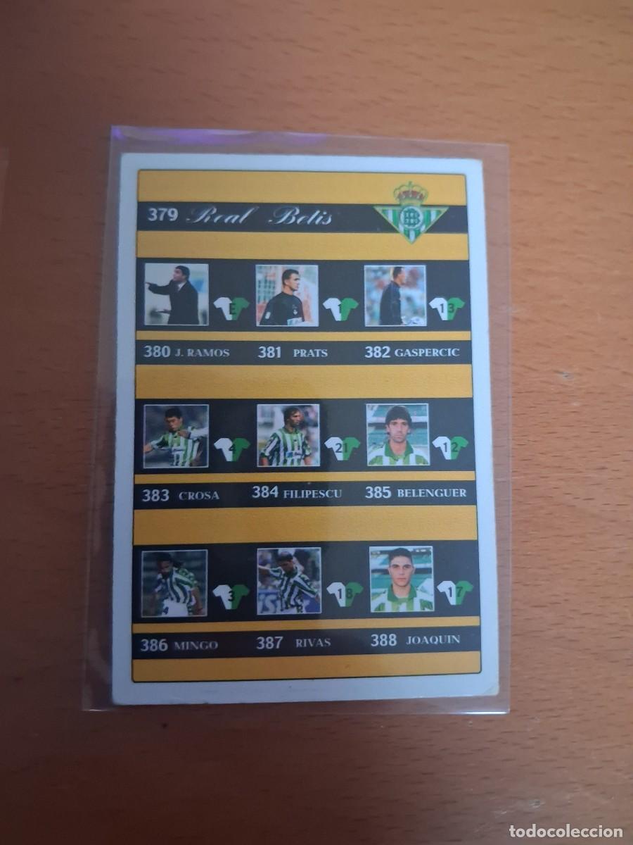 Cromos de F&uacute;tbol: Fichas de la Liga de Mundicromo 2001 2002 01 02 Real Betis 399 Indice