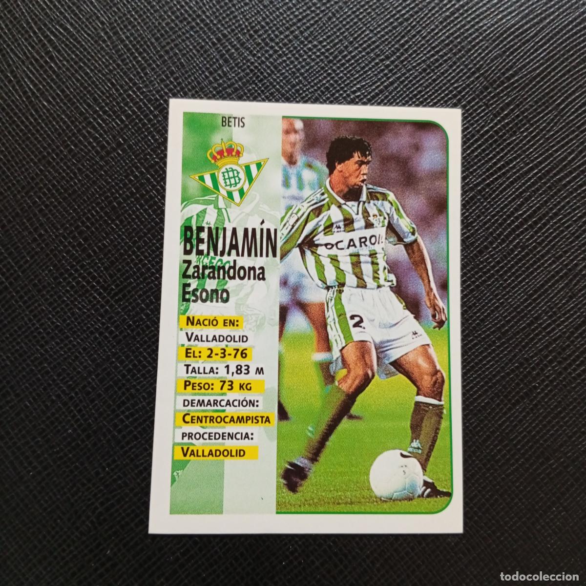 Football Stickers: 412 BENJAMIN REAL BETIS PANINI 1998 1999 CROMO FUTBOL 98 99 - SIN PEGAR - A151 PG82 ULTIMOS FICHAJE