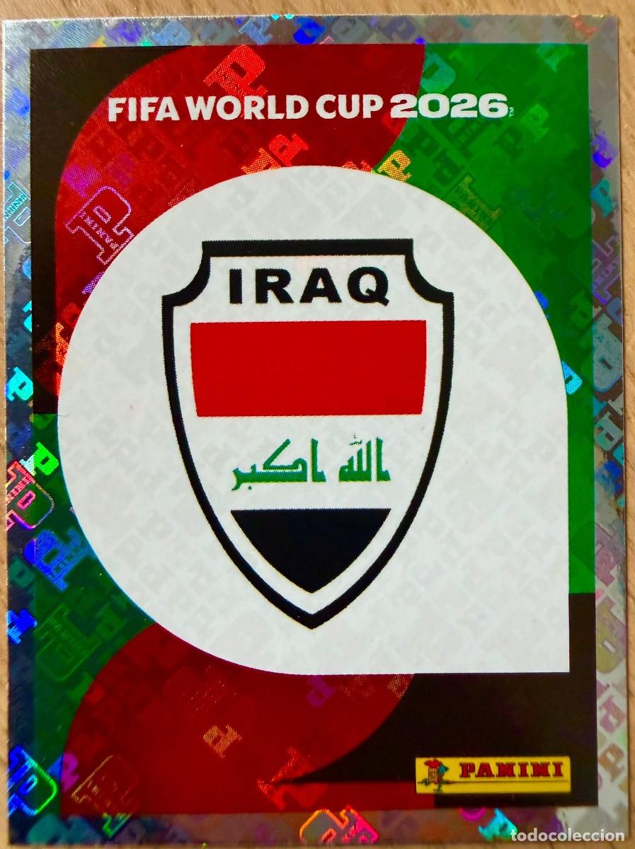 Cromos de F&uacute;tbol: IRQ1 IRQ 1 ESCUDO IRAQ MUNDIAL FIFA WORLD CUP 2026 26 STICKER CROMO PANINI SIN PEGAR