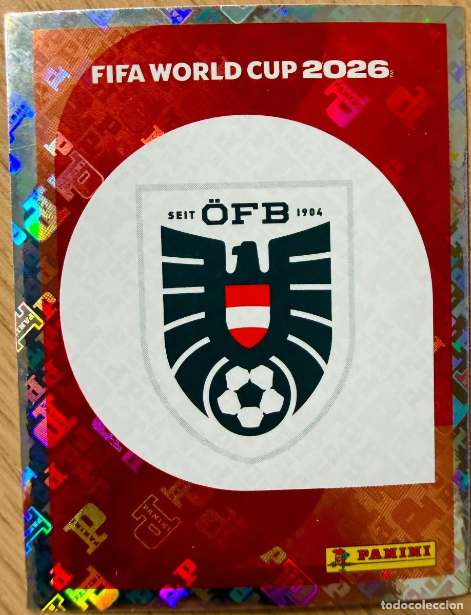 Cromos de F&uacute;tbol: AUT1 AUT 1 ESCUDO AUSTRIA MUNDIAL FIFA WORLD CUP 2026 26 STICKER CROMO PANINI SIN PEGAR