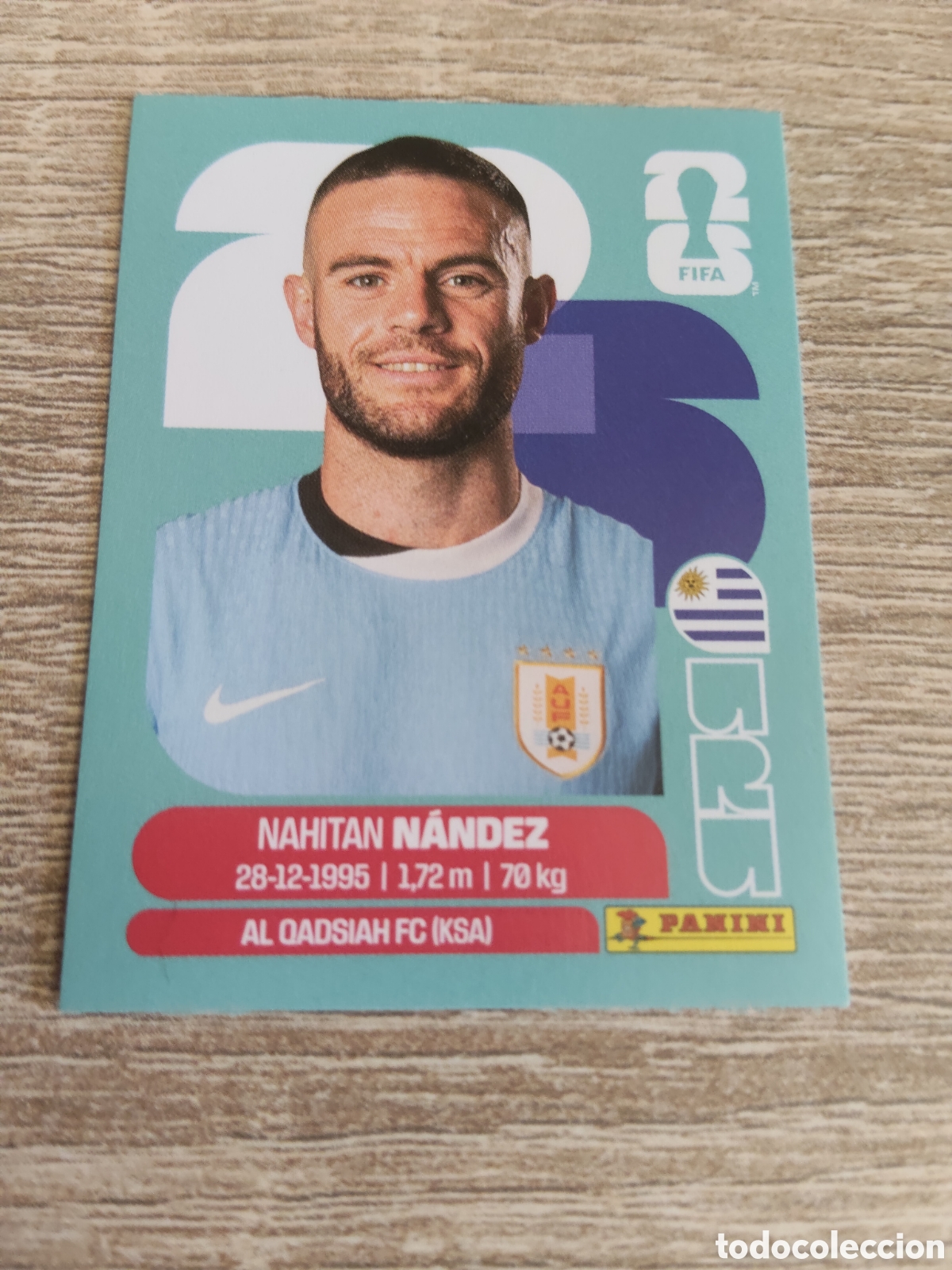 Cromos de F&uacute;tbol: Panini mundial 2026 URU 9 Nahitan Nandez Uruguay