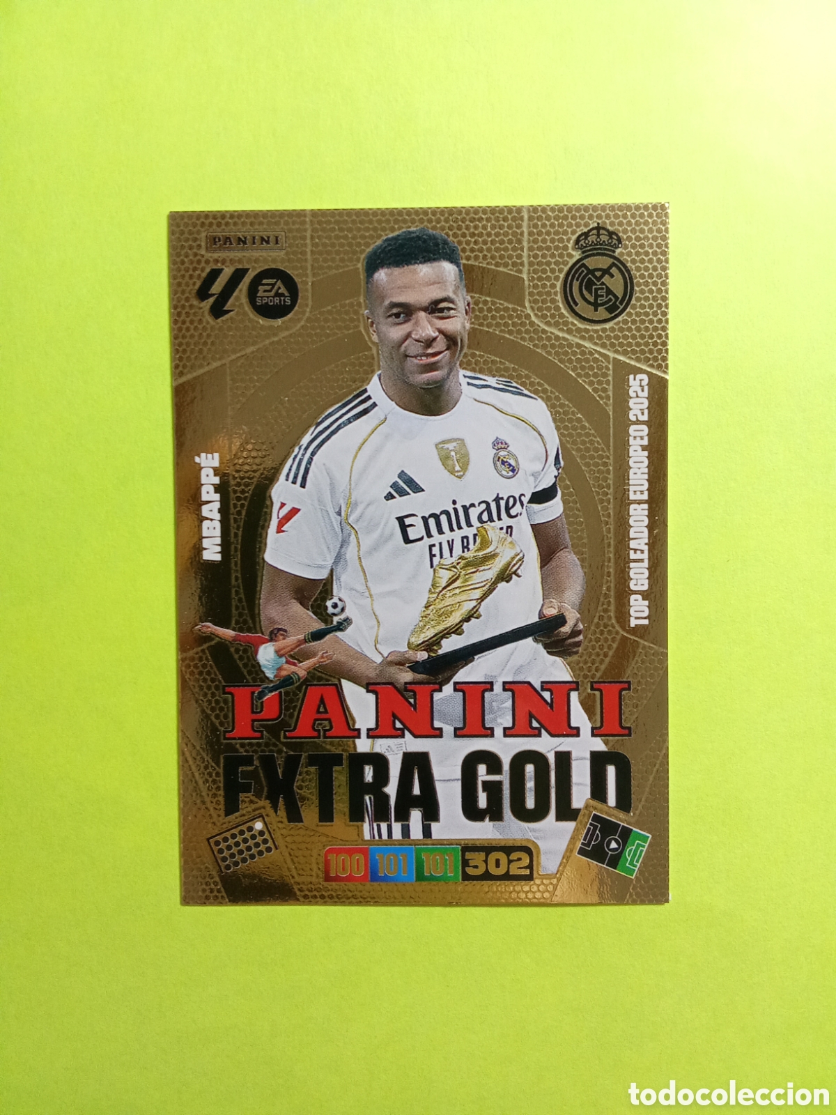 Fu&szlig;ball-Sticker: CROMO EXTRA GOLD MBAPPE REAL MADRID ADRENALYN 25-26