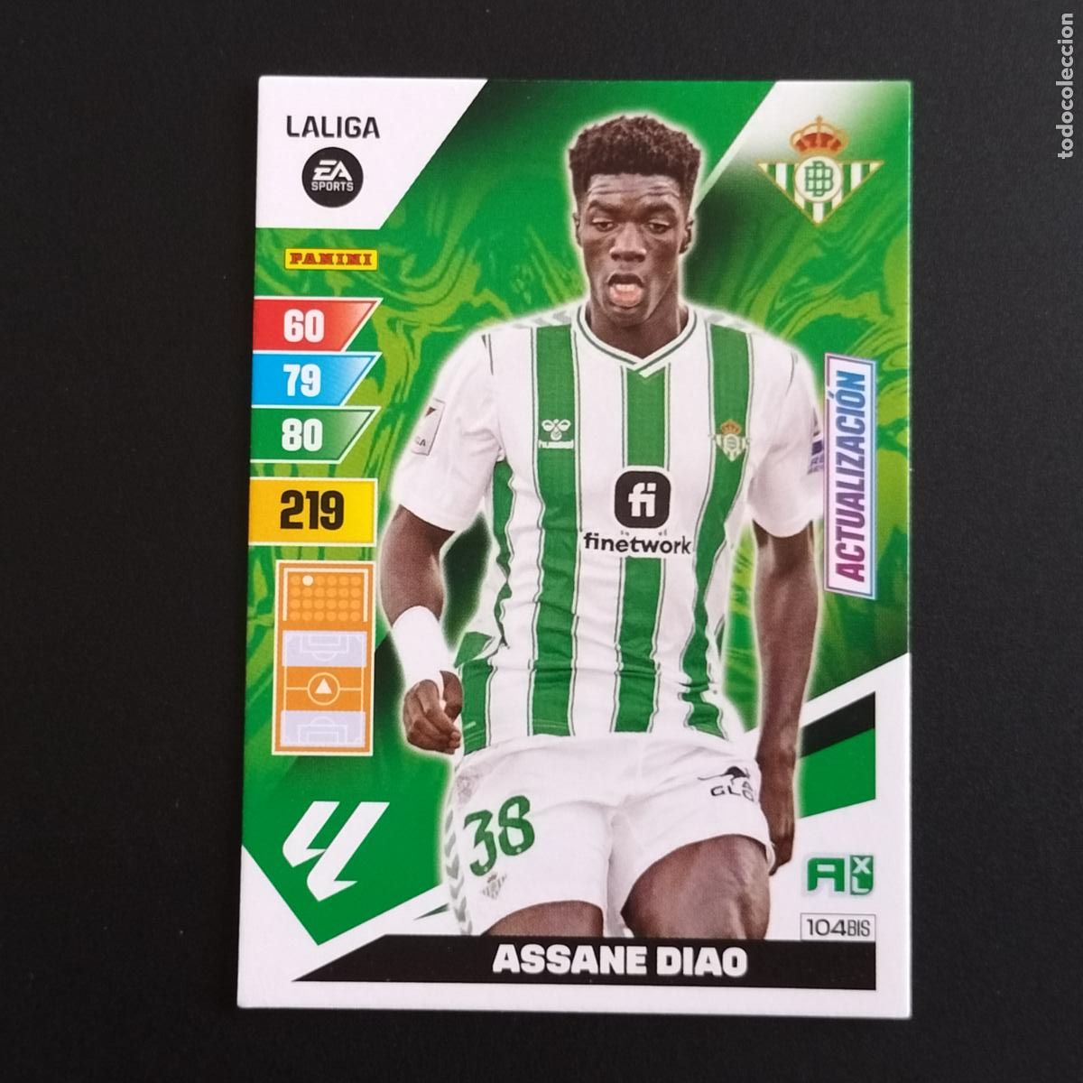 Cromos de F&uacute;tbol: 104 BIS ASSANE DIAO ACTUALIZACION BETIS CROMOS ADRENALYN XL LALIGA CARD 2023 2024 23 24 PANINI
