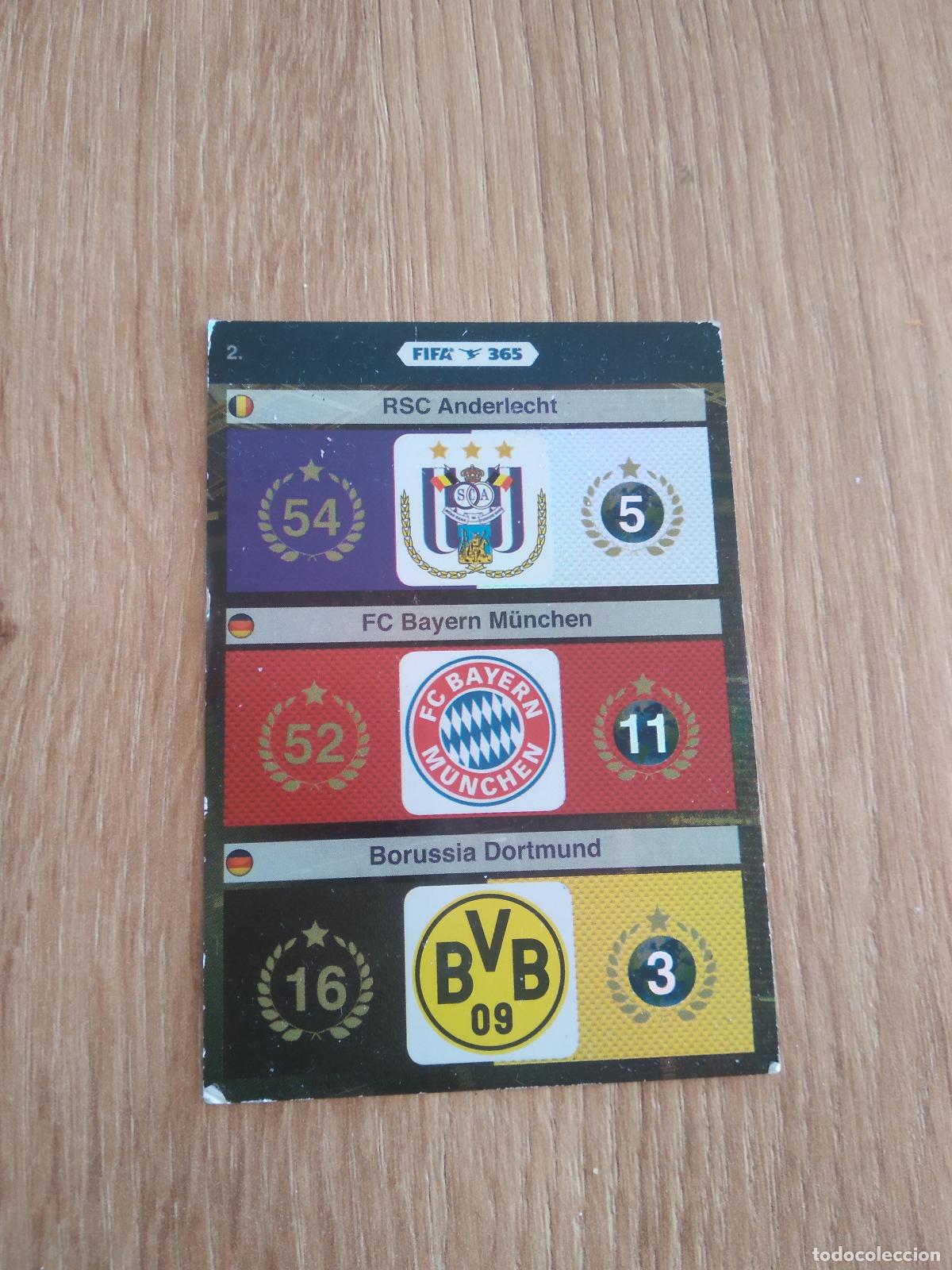Cromos de F&uacute;tbol: 2 ANDERLECHT BAYERN MUNICH BORUSSIA DORTMUND CROMO FUTBOL PANINI FIFA 365 2015-2016 ADRENALYN 15-16