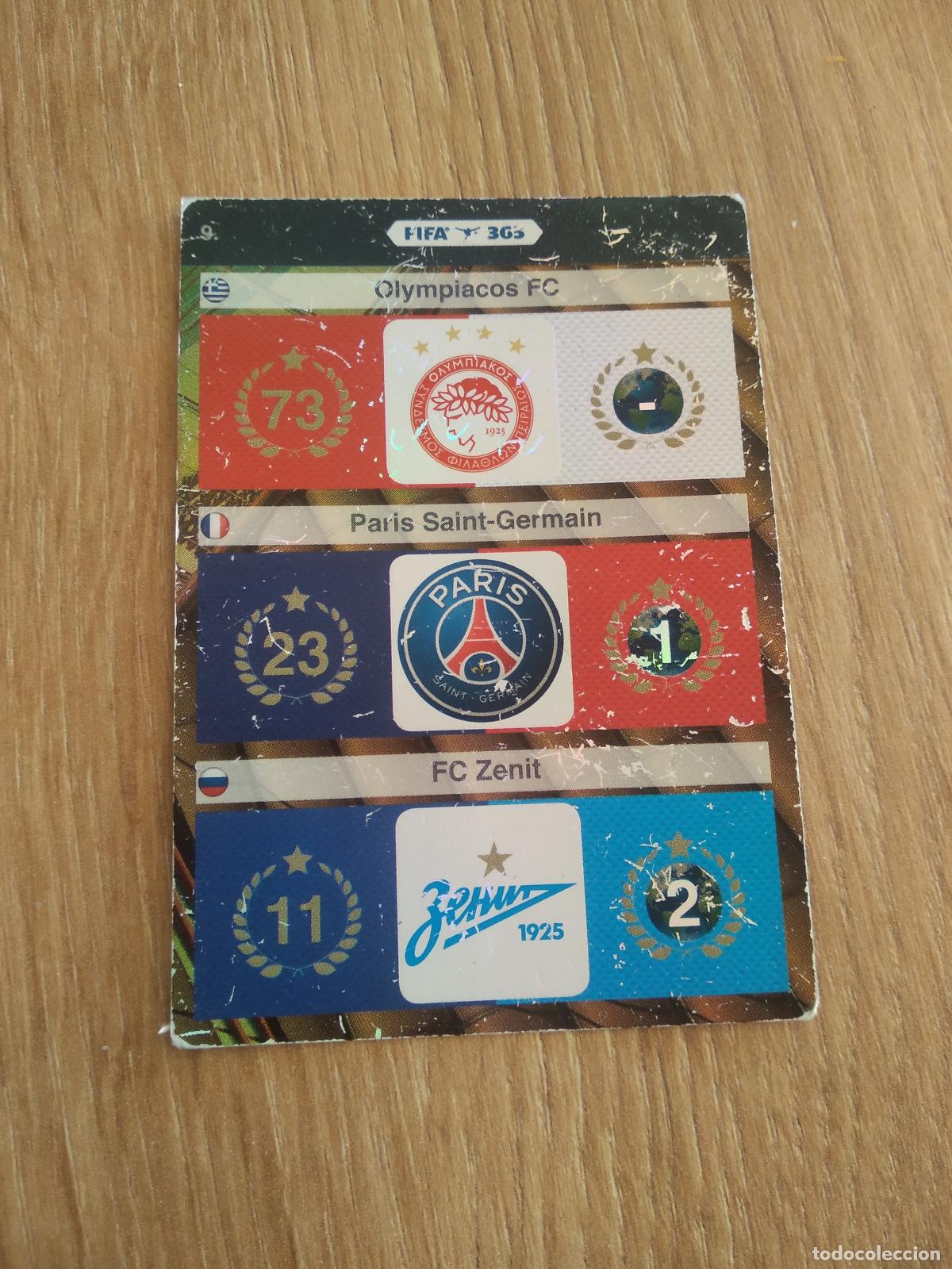 Cromos de F&uacute;tbol: 9 OLYMPIACOS PARIS SAINT GERMAIN ZENIT CROMO FUTBOL PANINI FIFA 365 2015-2016 ADRENALYN 15-16