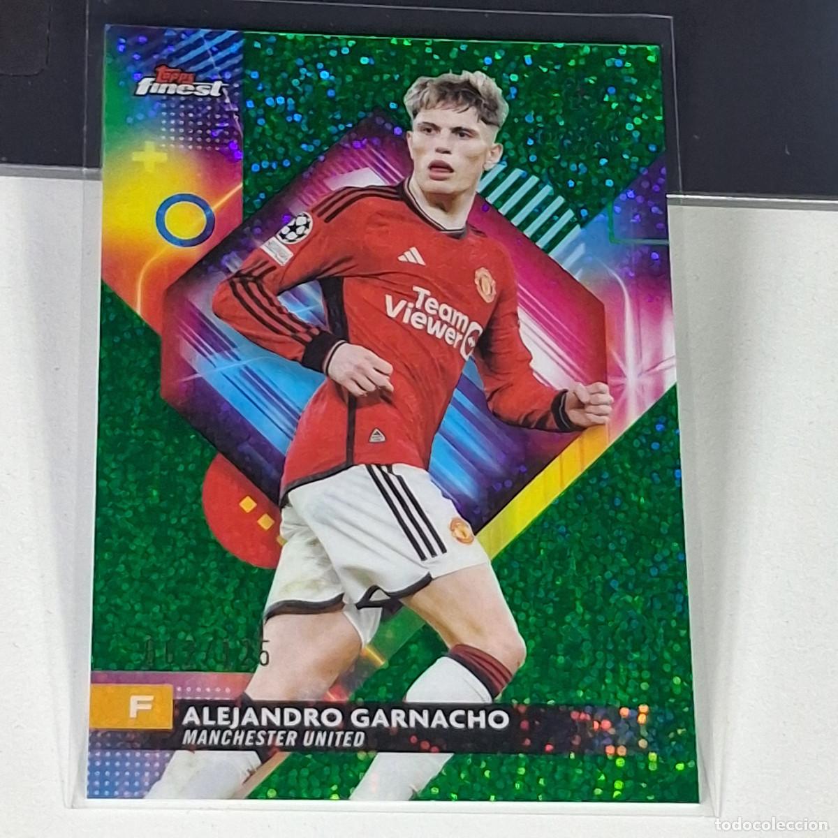 Cromos de F&uacute;tbol: 78 ALEJANDRO GARNACHO NUMERADA /125 2023-24 TOPPS FINEST UEFA CLUB COMPETITIONS PARALELA PARALELL