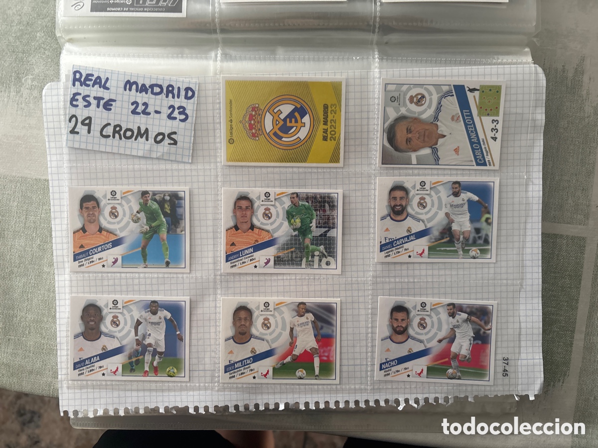 Cromos de F&uacute;tbol: LOTE 29 CROMOS REAL MADRID COMPLETO LIGA ESTE 2022 2023 22 23