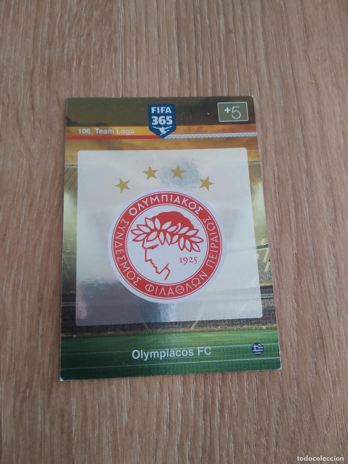 Cromos de F&uacute;tbol: 105 ESCUDO OLYMPIACOS CROMO FUTBOL PANINI FIFA 365 2015-2016 ADRENALYN 15-16