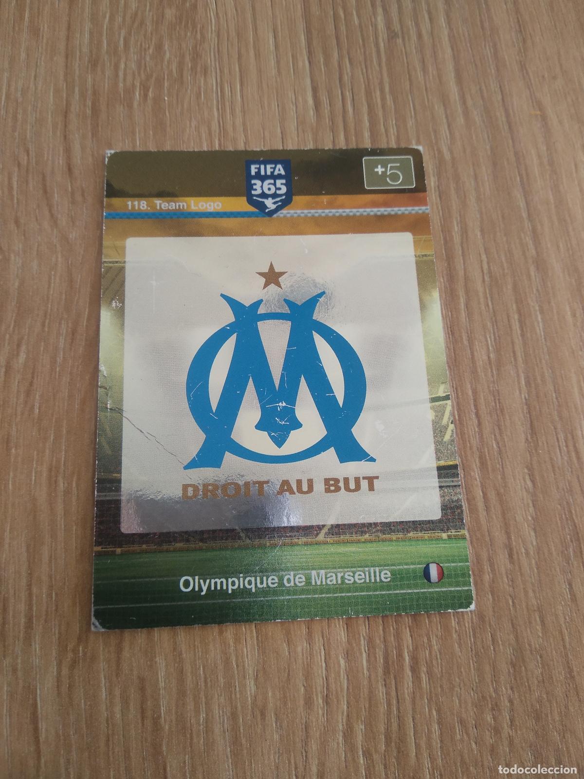 Cromos de F&uacute;tbol: 118 ESCUDO OLYMPIQUE MARSELLA CROMO FUTBOL PANINI FIFA 365 2015-2016 ADRENALYN 15-16