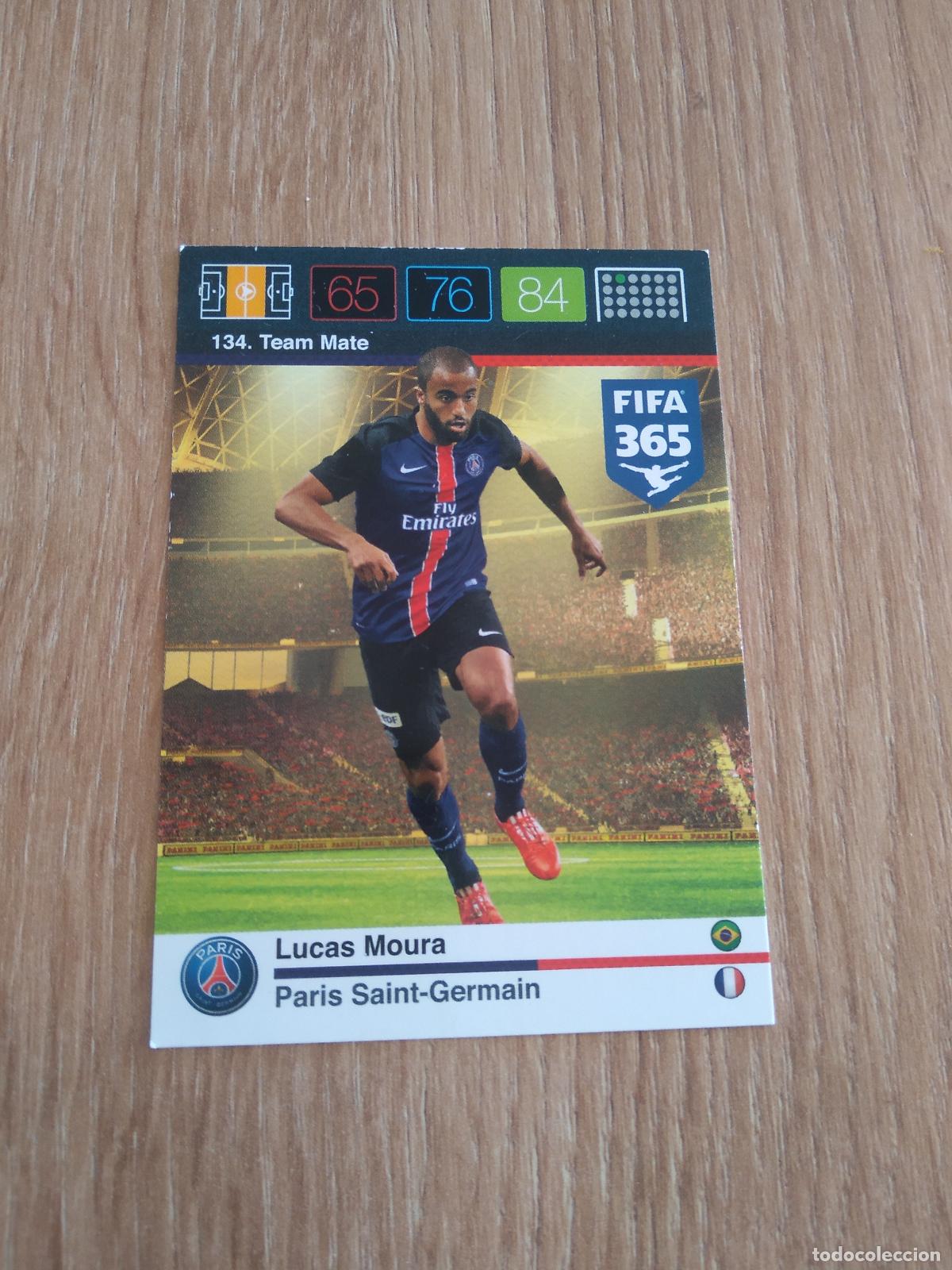 Cromos de F&uacute;tbol: 134 LUCAS MOURA PARIS SAINT GERMAIN CROMO FUTBOL PANINI FIFA 365 2015-2016 ADRENALYN 15-16
