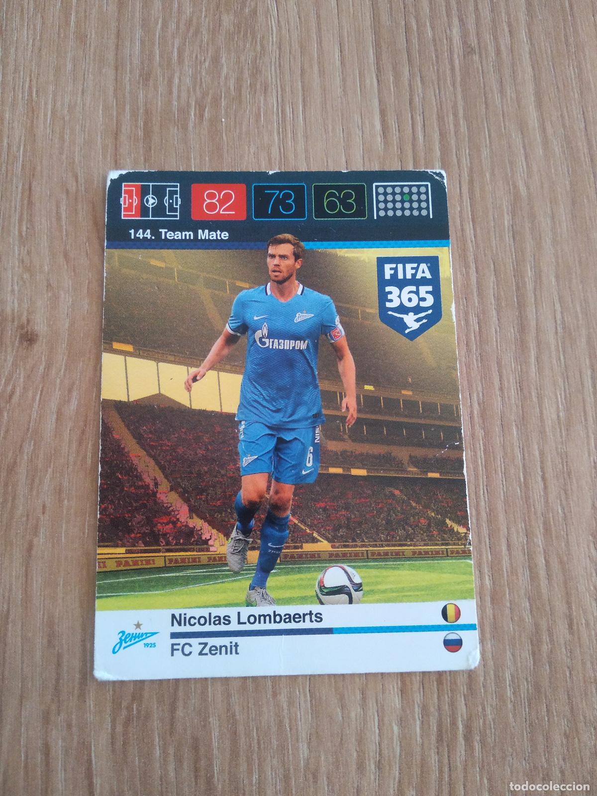 Cromos de F&uacute;tbol: 144 LOMBAERTS ZENIT CROMO FUTBOL PANINI FIFA 365 2015-2016 ADRENALYN 15-16