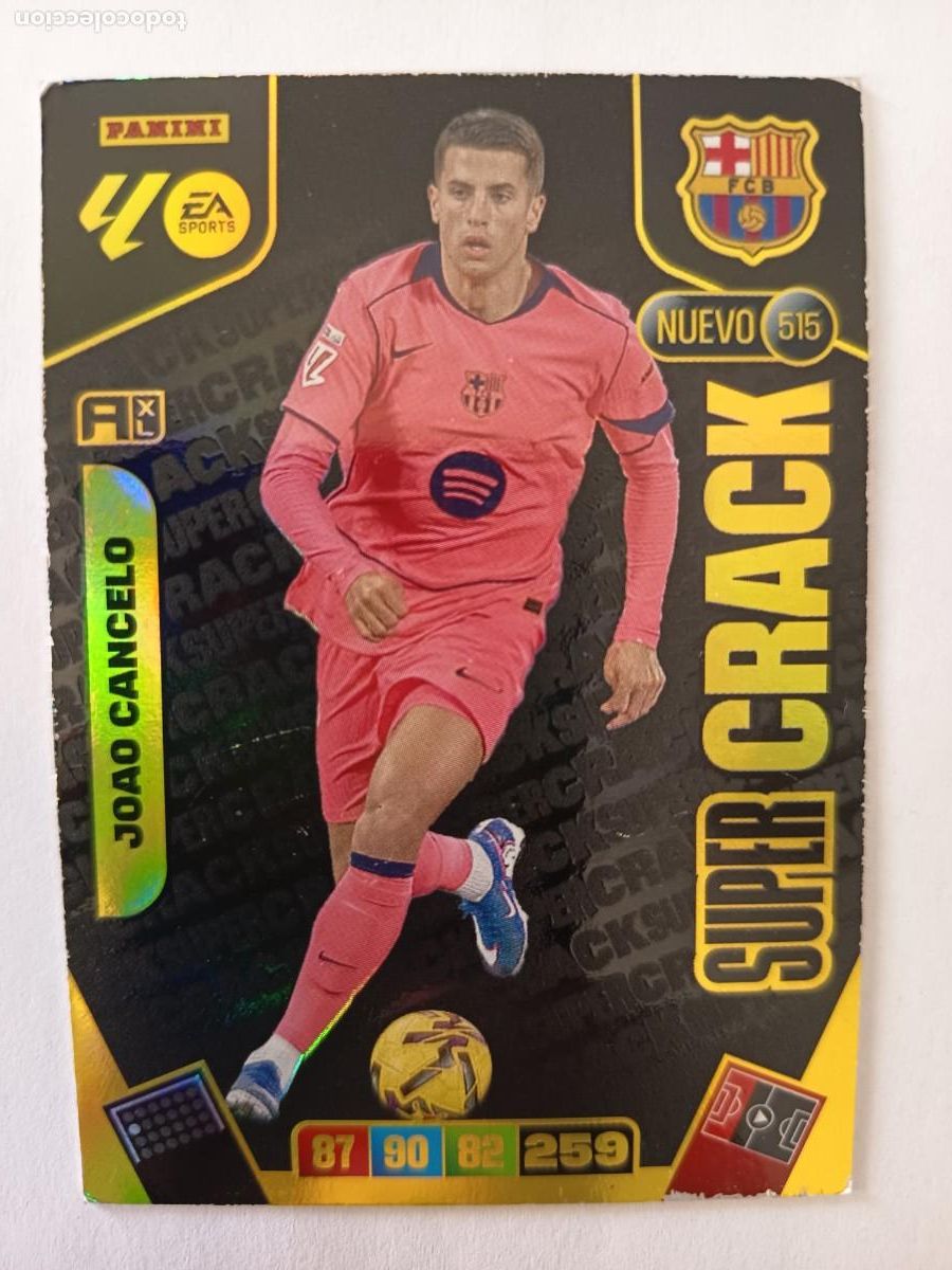 Fu&szlig;ball-Sticker: CARD 515 JOAO CANCELO BARCELONA BAR&Ccedil;A NUEVO SUPER CRACK ADRENALYN 2025 2026 25 26 PANINI - VER FOTO