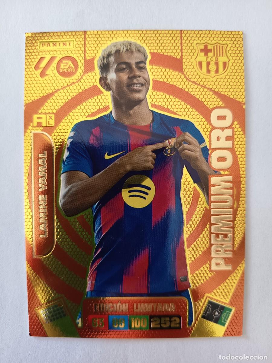 Figurine di Calcio: CARD PREMIUM ORO EDICI&Oacute;N LIMITADA LAMINE YAMAL BARCELONA BAR&Ccedil;A - ADRENALYN XL 2025 2026 25 26 PANINI