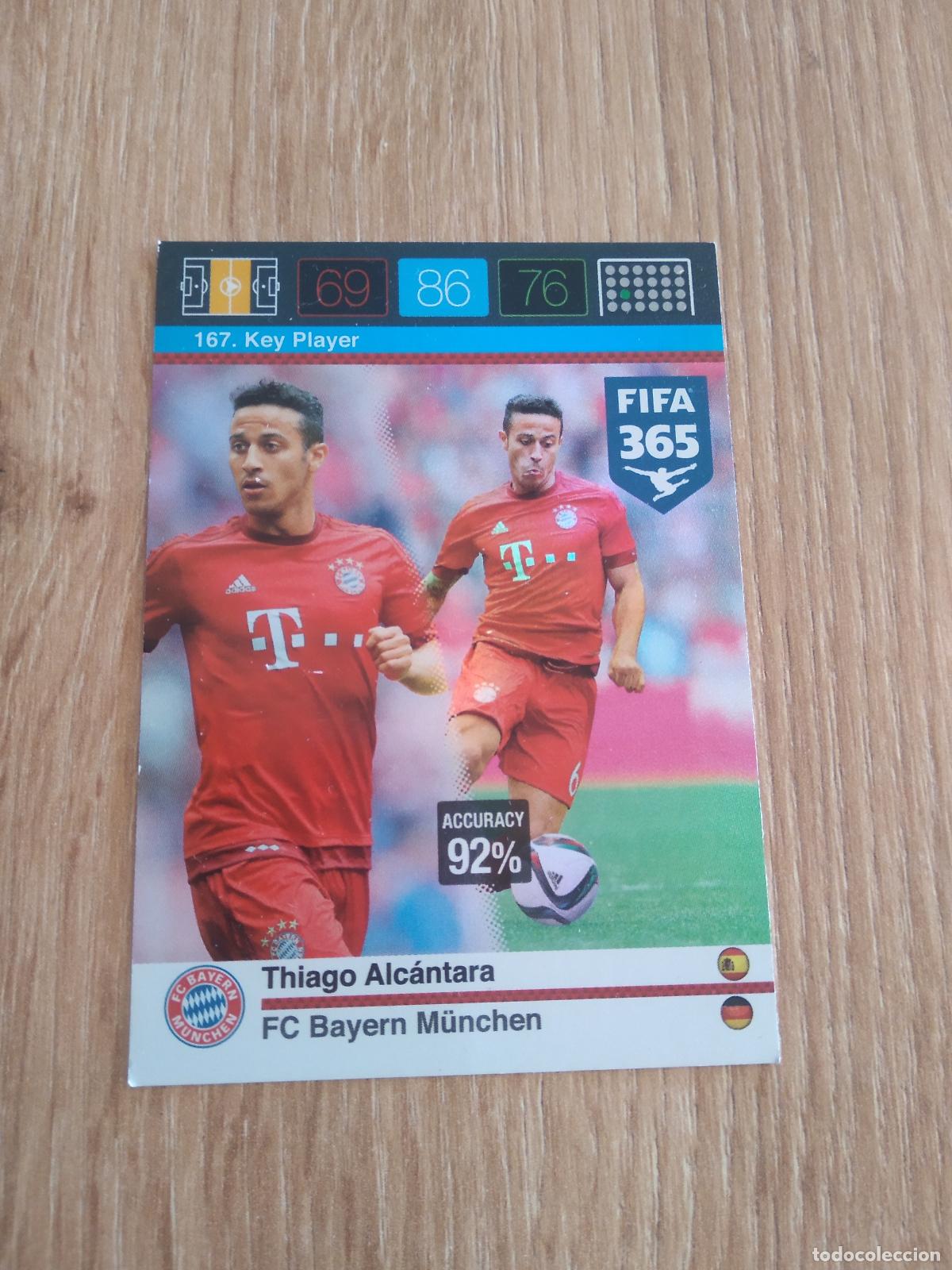 Cromos de F&uacute;tbol: 167 THIAGO ALCANTARA BAYERN MUNICH CROMO FUTBOL PANINI FIFA 365 2015-2016 ADRENALYN 15-16