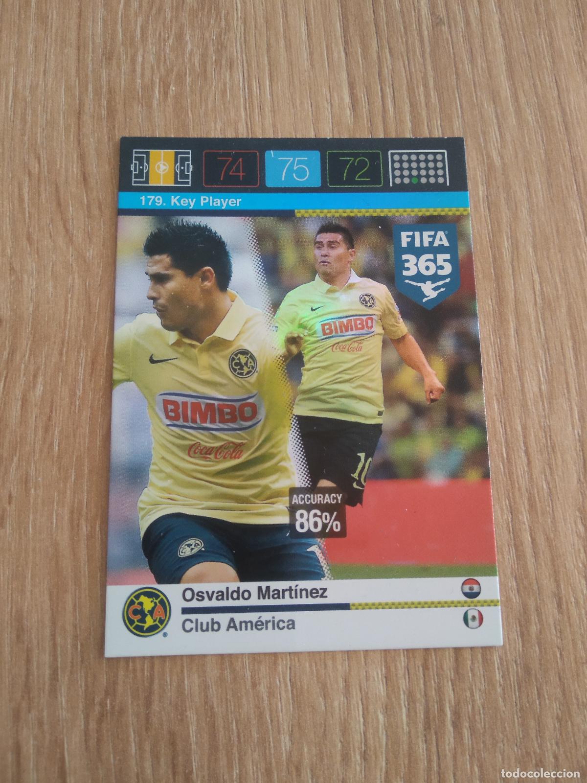 Cromos de F&uacute;tbol: 179 OSVALDO MARTINEZ CLUB AMERICA CROMO FUTBOL PANINI FIFA 365 2015-2016 ADRENALYN 15-16
