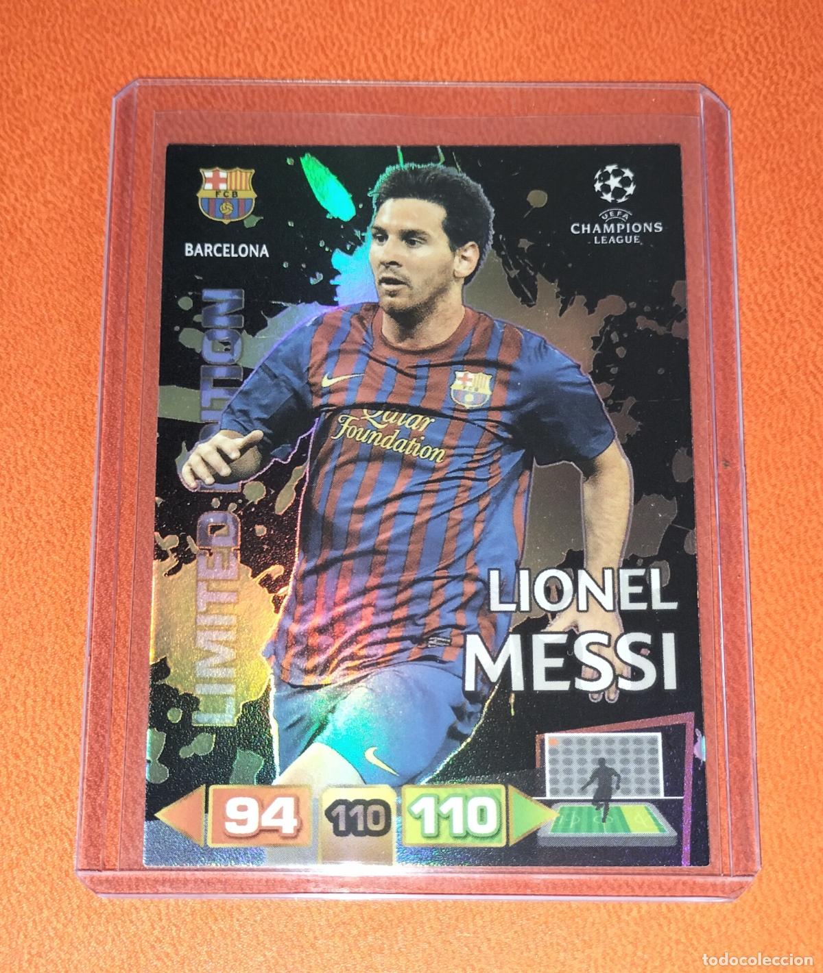 Cromos de F&uacute;tbol: LIONEL MESSI FC BARCELONA LIMITED EDITION CARD ADRENALYN XL UEFA CHAMPIONS LEAGUE 2011 2012 11 12