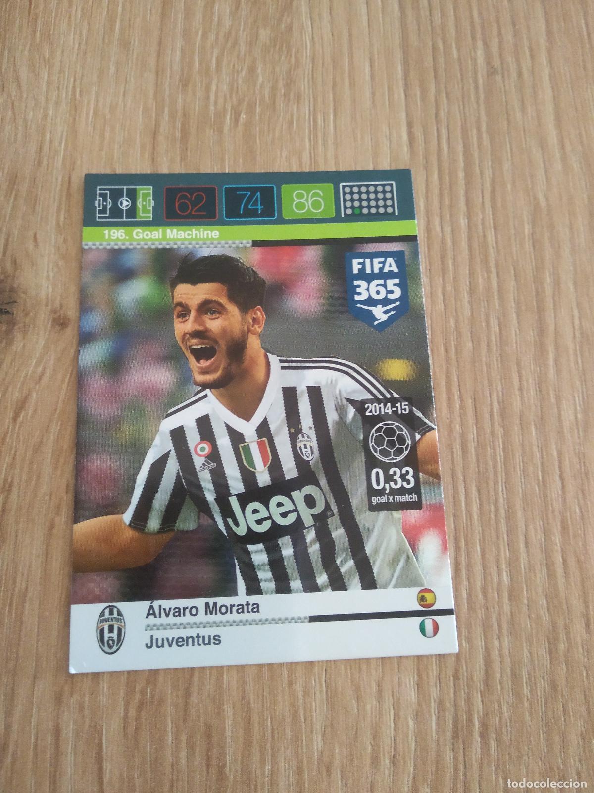 Cromos de F&uacute;tbol: 196 MORATA JUVENTUS TURIN CROMO FUTBOL PANINI FIFA 365 2015-2016 ADRENALYN 15-16