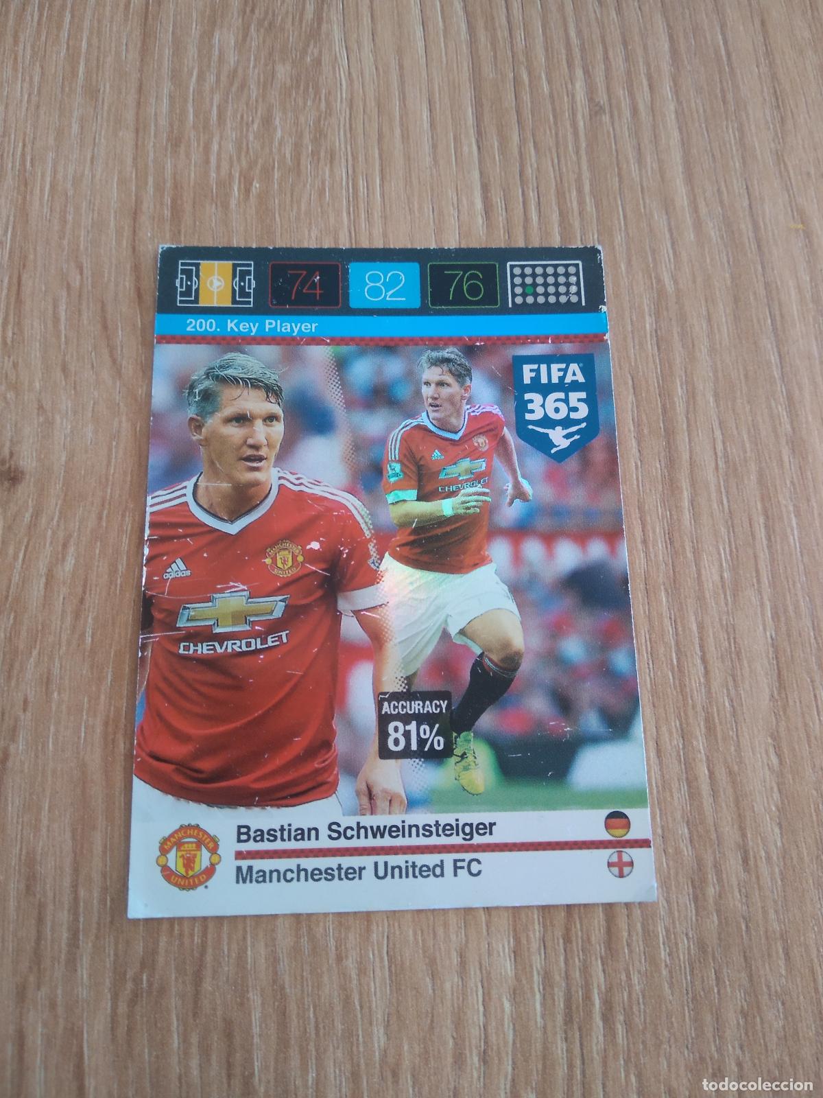 Cromos de F&uacute;tbol: 200 SCHWEINSTEIGER MANCHESTER UNITED CROMO FUTBOL PANINI FIFA 365 2015-2016 ADRENALYN 15-16