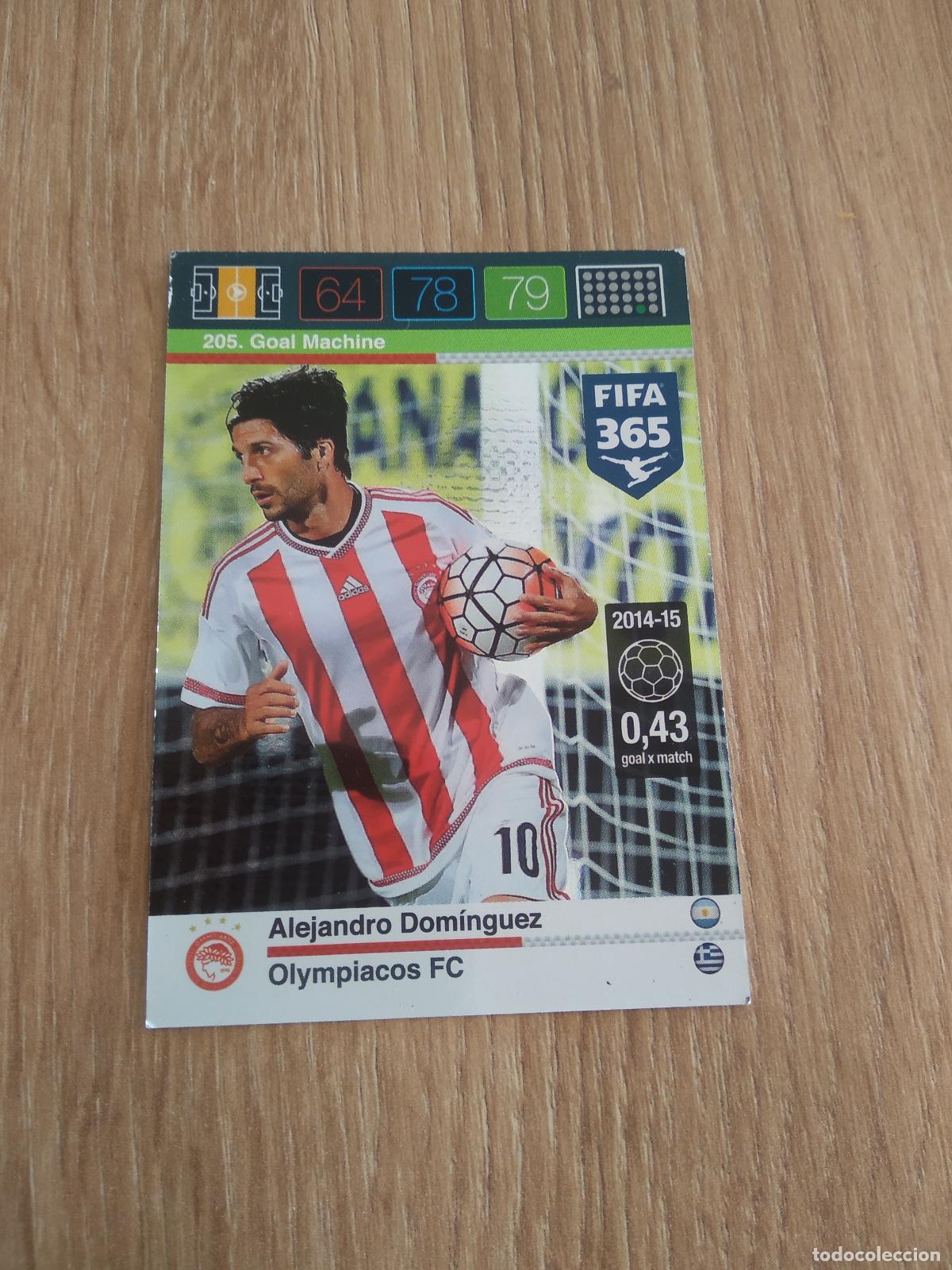 Cromos de F&uacute;tbol: 205 ALEJANDRO DOMINGUEZ OLYMPIACOS CROMO FUTBOL PANINI FIFA 365 2015-2016 ADRENALYN 15-16