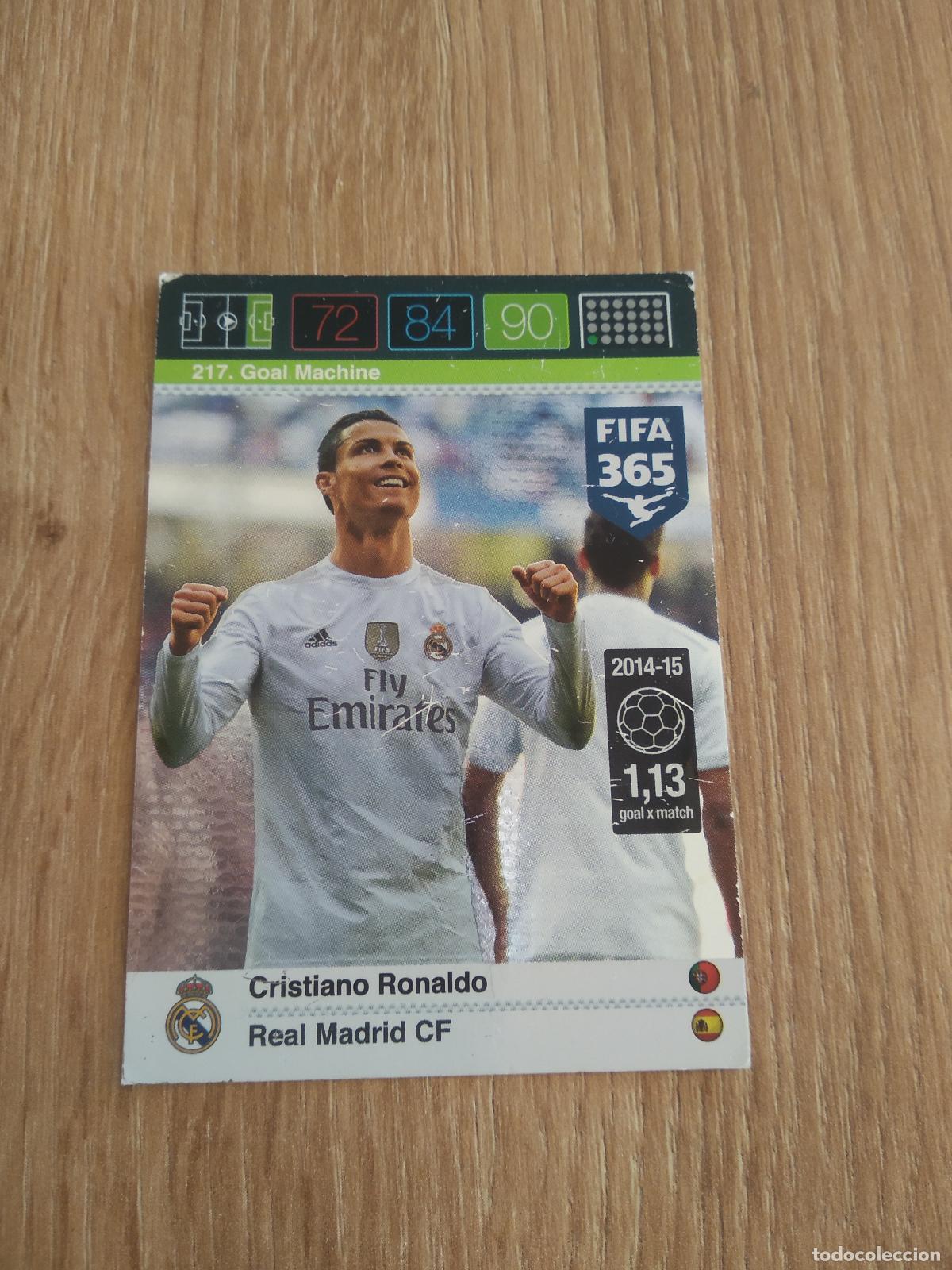 Cromos de F&uacute;tbol: 217 CRISTIANO RONALDO REAL MADRID CROMO FUTBOL PANINI FIFA 365 2015-2016 ADRENALYN 15-16