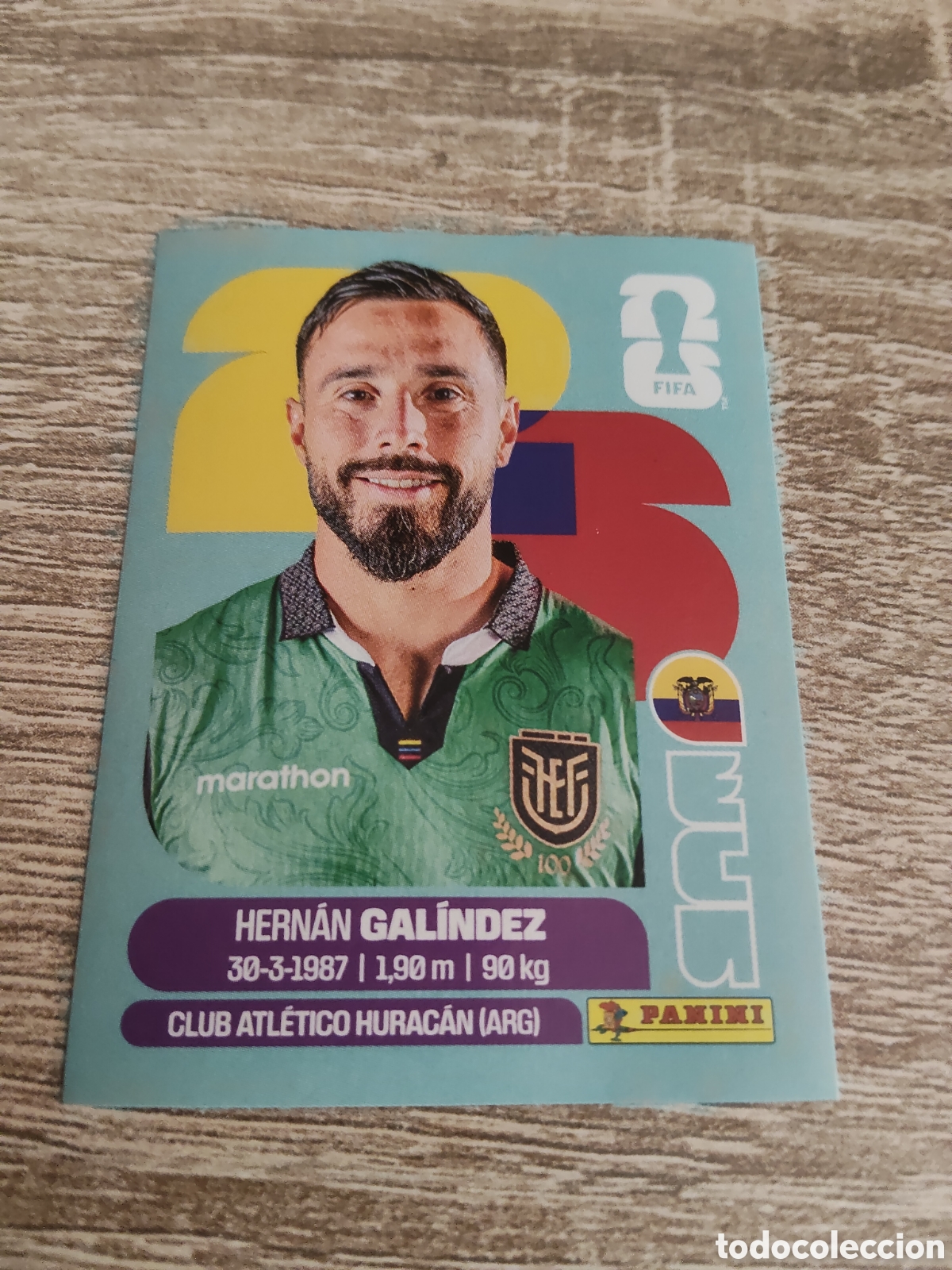 Cromos de F&uacute;tbol: Panini mundial 2026 ECU 2 Hern&aacute;n Gal&iacute;ndez Ecuador