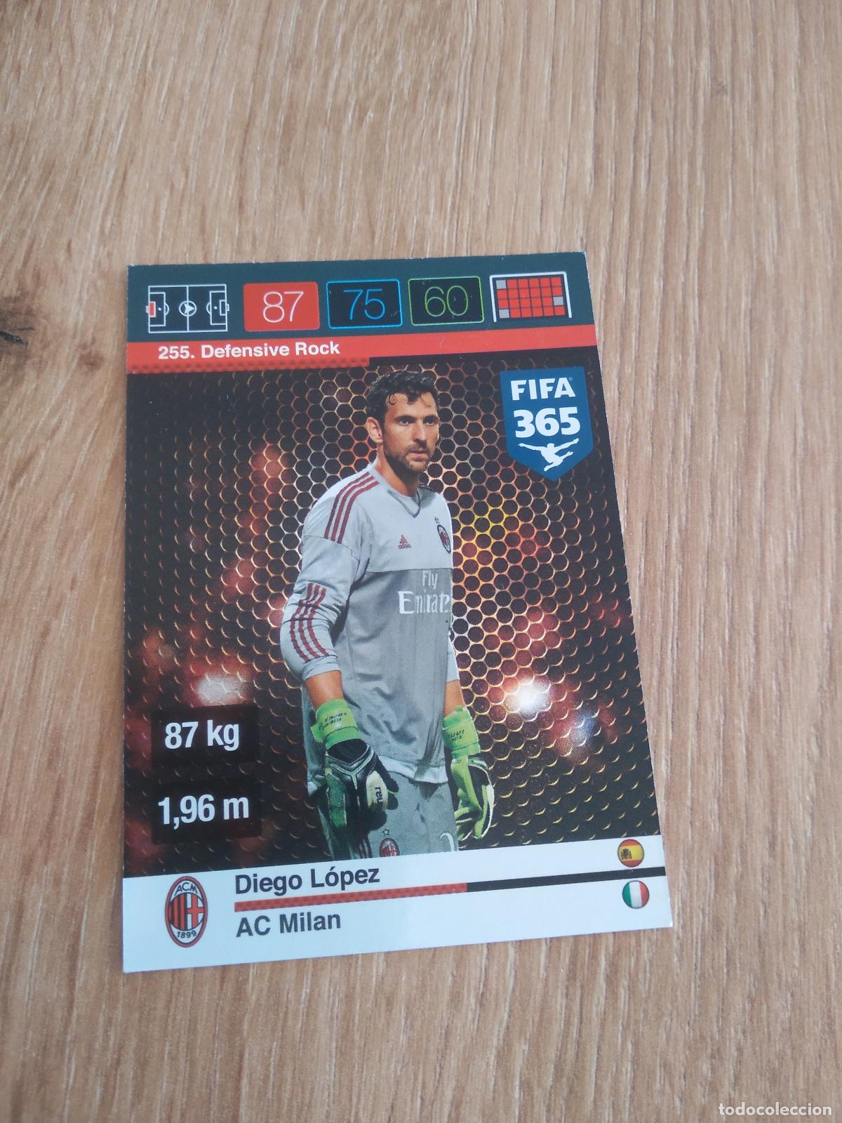 Cromos de F&uacute;tbol: 255 DIEGO LOPEZ AC MILAN CROMO FUTBOL PANINI FIFA 365 2015-2016 ADRENALYN 15-16
