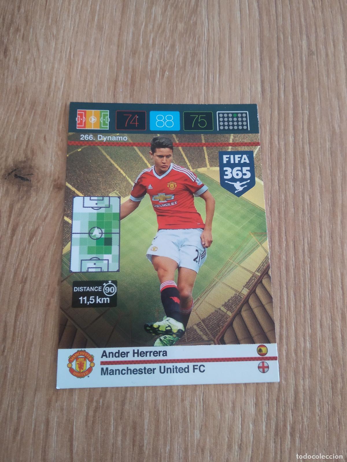 Football Stickers: 266 ANDER HERRERA MANCHESTER UNITED CROMO FUTBOL PANINI FIFA 365 2015-2016 ADRENALYN 15-16