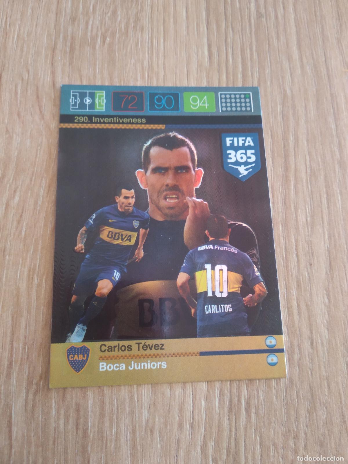 Football Stickers: 290 CARLOS TEVEZ BOCA JUNIORS CROMO FUTBOL PANINI FIFA 365 2015-2016 ADRENALYN 15-16