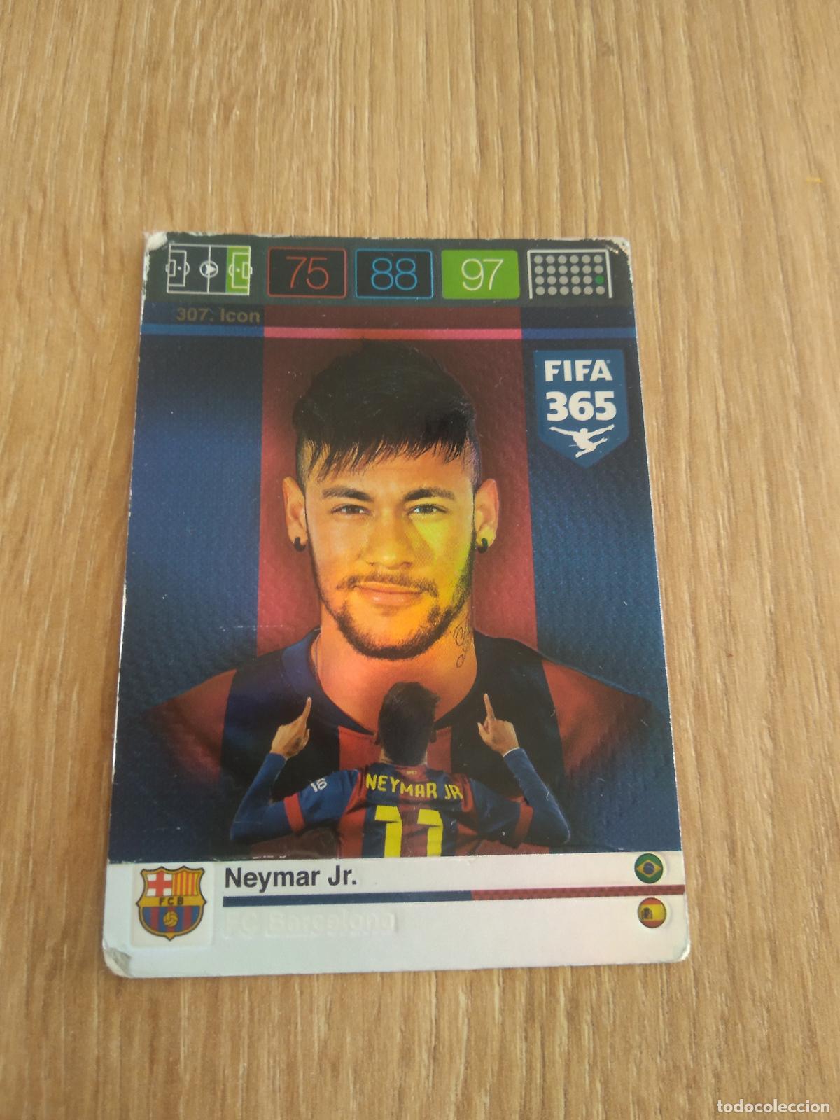 Football Stickers: 307 NEYMAR BARCELONA BAR&Ccedil;A CROMO FUTBOL PANINI FIFA 365 2015-2016 ADRENALYN 15-16