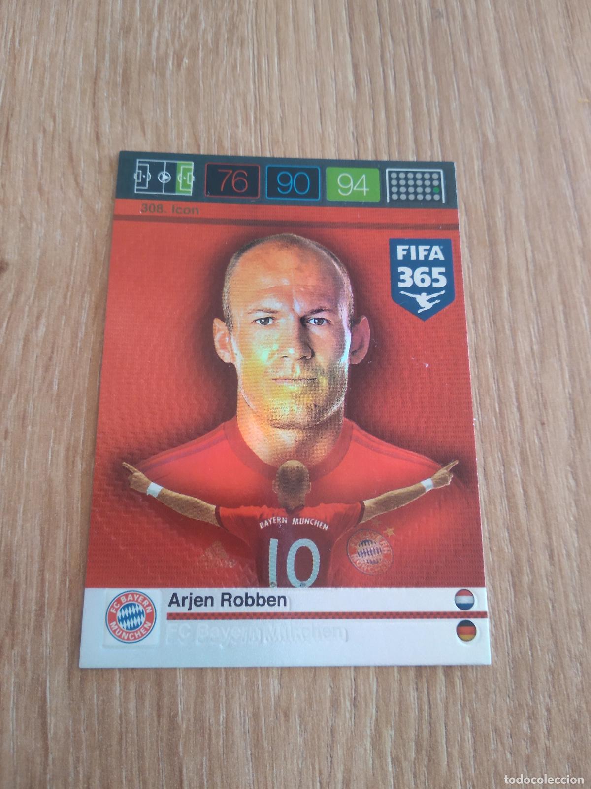 Football Stickers: 308 ROBBEN BAYERN MUNICH CROMO FUTBOL PANINI FIFA 365 2015-2016 ADRENALYN 15-16