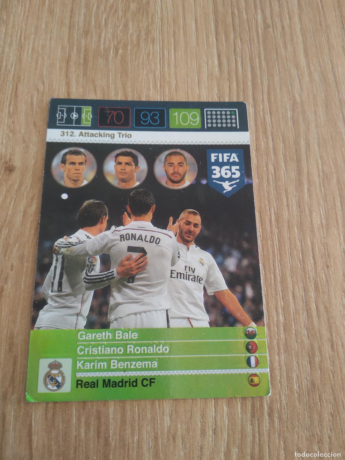 Football Stickers: 312 BALE CRISTIANO RONALDO BENZEMA MADRID CROMO FUTBOL PANINI FIFA 365 2015-2016 ADRENALYN 15-16