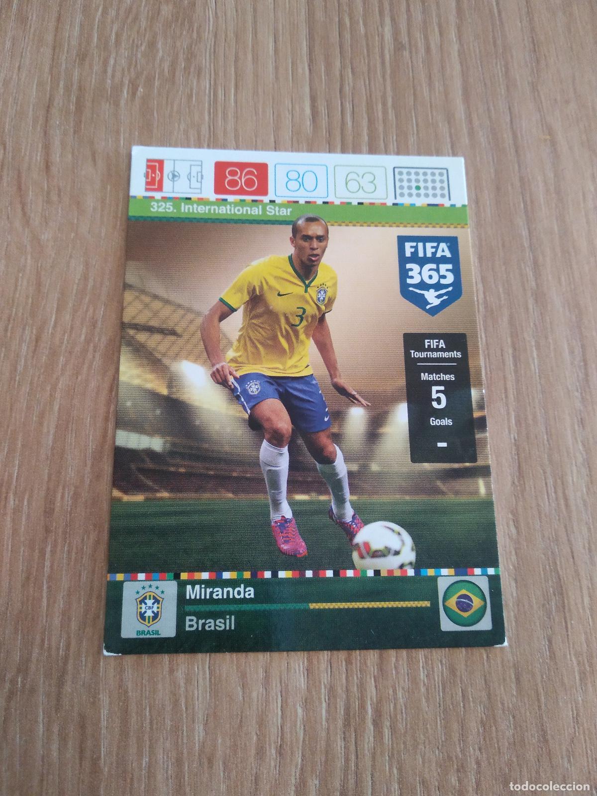 Football Stickers: 325 MIRANDA BRASIL CROMO FUTBOL PANINI FIFA 365 2015-2016 ADRENALYN 15-16