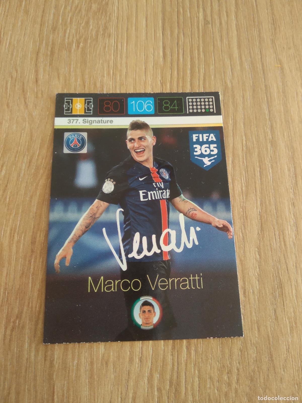 Cromos de F&uacute;tbol: 377 VERRATTI PARIS SAINT GERMAIN CROMO FUTBOL PANINI FIFA 365 2015-2016 ADRENALYN 15-16