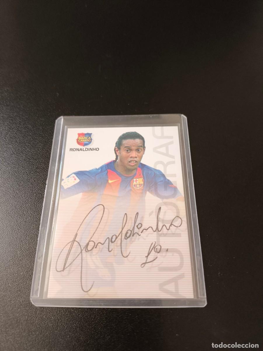 Fu&szlig;ball-Sticker: RONALDINHO AUTOGRAF 76 FC BARCELONA MEGACRACKS BARCA CAMPIO 2004 2005 PANINI MGK CATAL&Aacute;N 04 05