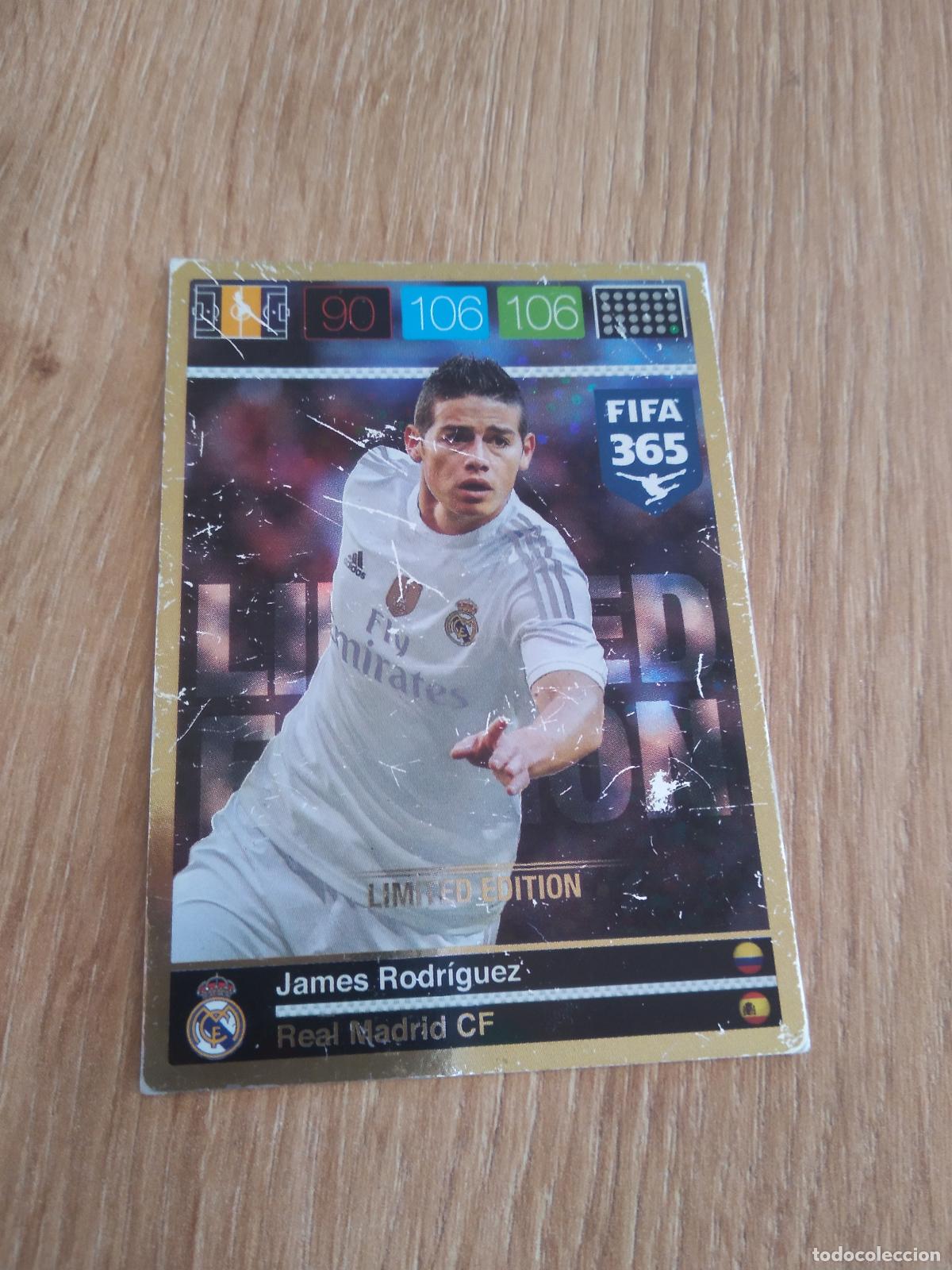 Cromos de F&uacute;tbol: JAMES RODRIGUEZ REAL MADRID EDICION LIMITADA CROMO FUTBOL PANINI FIFA 365 2015-2016 ADRENALYN 15-16