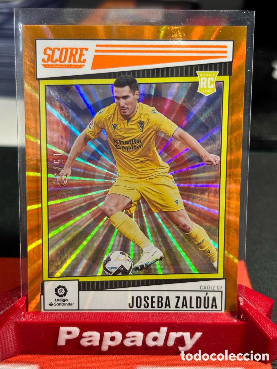 Fu&szlig;ball-Sticker: JOSEBA ZALDUA #47 Orange Laser /35 CADIZ SCORE 2022-23 LA LIGA PANINI RC