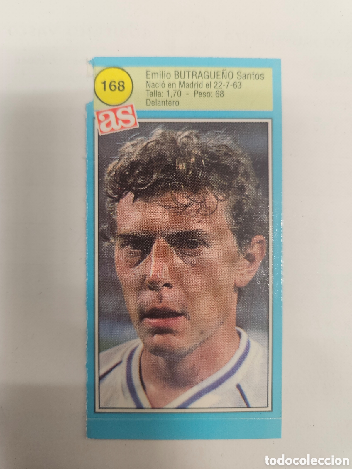 Cromos de F&uacute;tbol: N&ordm; 168 EMILIO BUTRAGUE&Ntilde;O (REAL MADRID) - CROMO F&Uacute;TBOL LIGA 1990-1991 DIARIO AS 90-91 (SIN PEGAR)