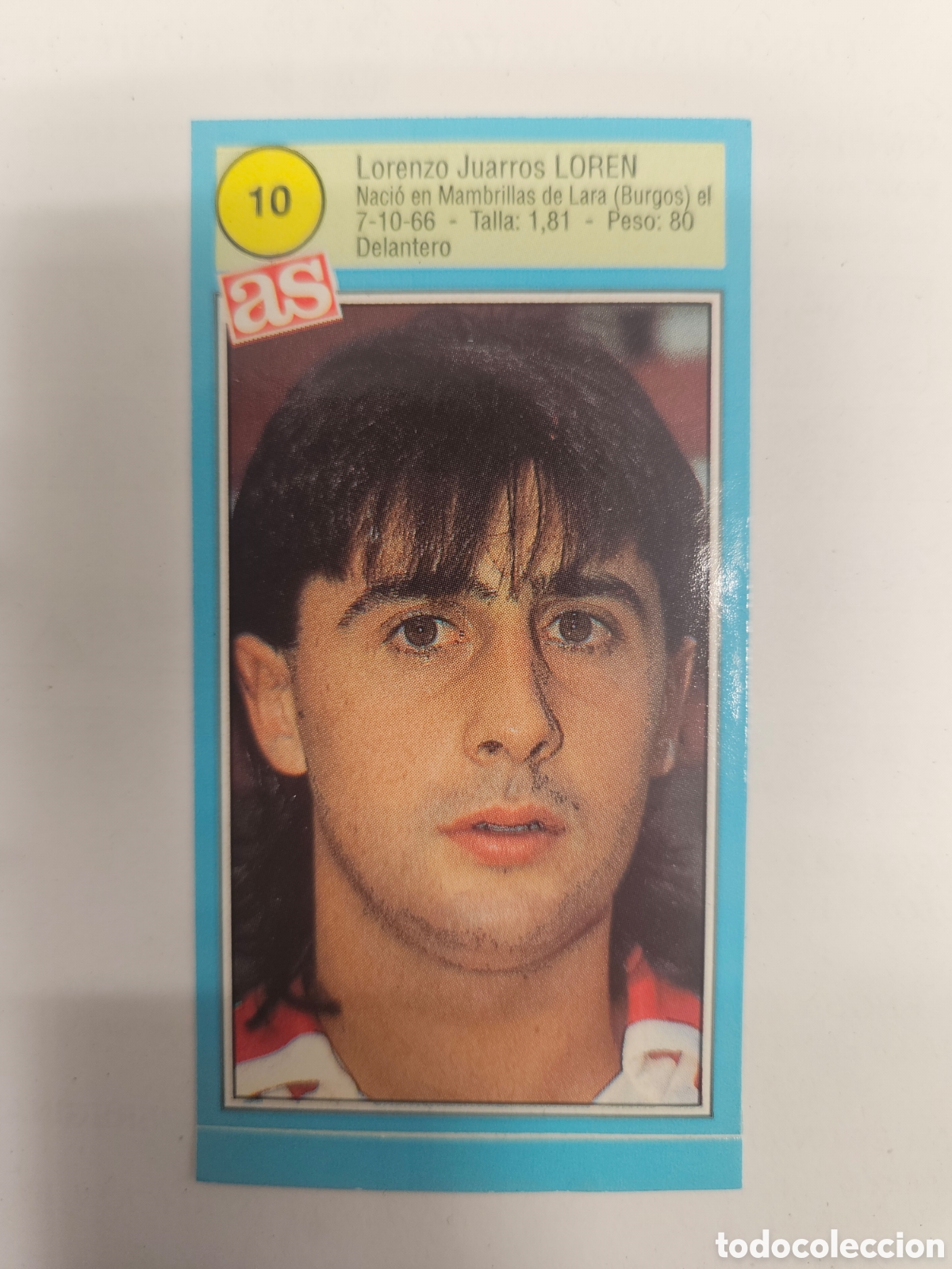Football Stickers: N&ordm; 10 LOREN (ATHLETIC CLUB DE BILBAO) - CROMO F&Uacute;TBOL LIGA 1990-1991 DIARIO AS 90-91 (SIN PEGAR)