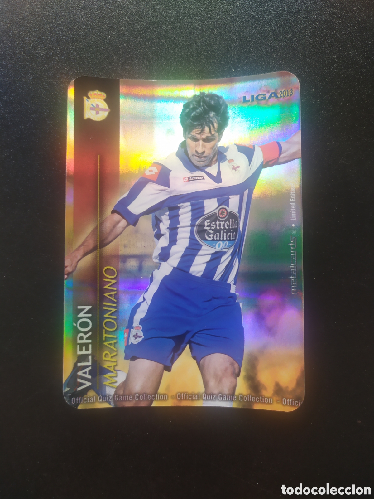 Cromos de F&uacute;tbol: Mundicromo fichas Liga 2012 2013 12 13 Valeron maratoniano brillo rayas limitada Deportivo Coru&ntilde;a