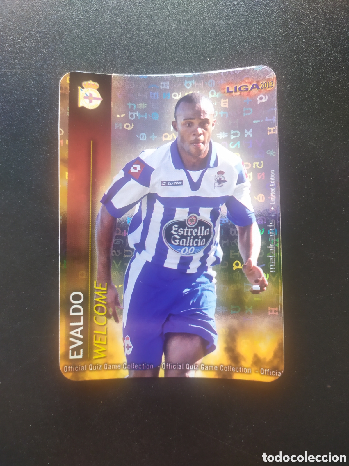 Cromos de F&uacute;tbol: Mundicromo fichas Liga 2012 2013 12 13 Evaldo welcome brillo letras limitada Deportivo Coru&ntilde;a