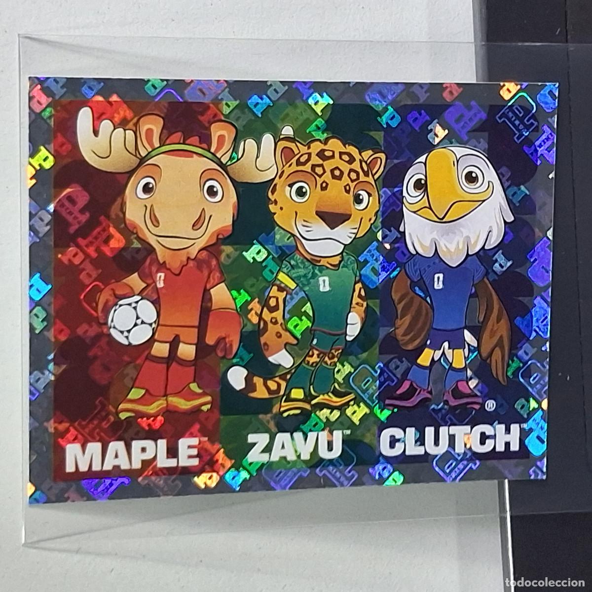 Figurine di Calcio: B12 FWC 3 FWC3 OFFICIAL MASCOTAS MAPLE ZAYU CLUTCH MUNDIAL FIFA WORLD CUP 2026 STICKER PANINI