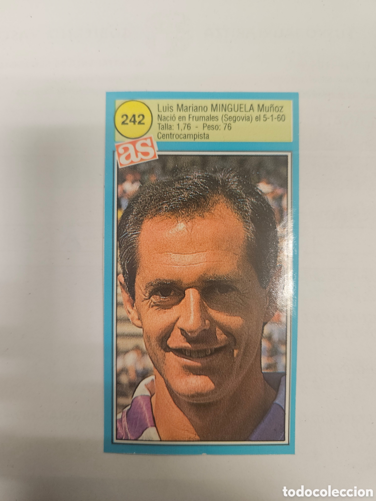 Figurine di Calcio: MINGUELA VALLADOLID N&deg; 242 ASES DE LA LIGA 90-91 1990-1991 DIARIO AS SIN PEGAR.
