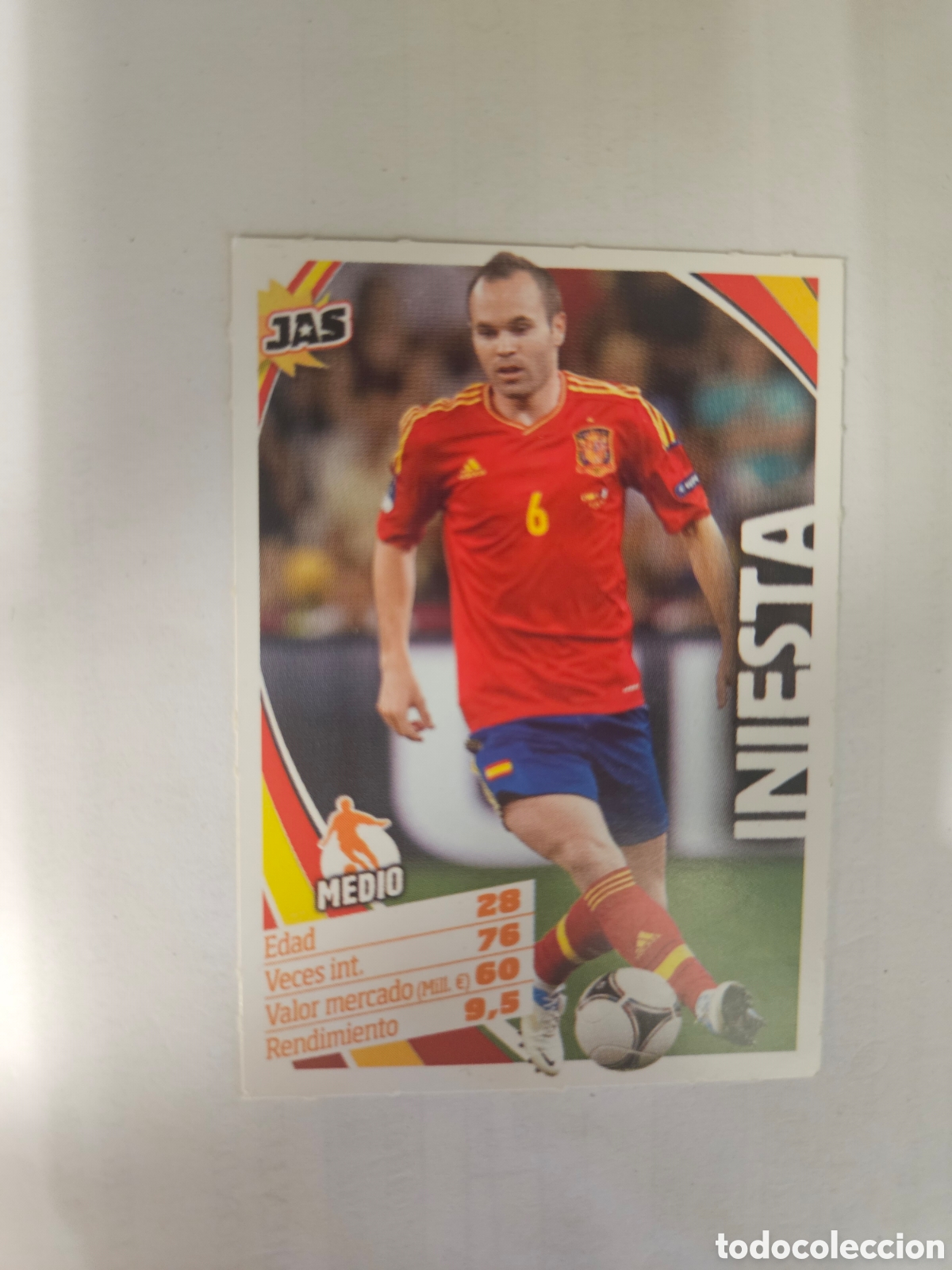 Cromos de F&uacute;tbol: FICHA INIESTA (ESPA&Ntilde;A) COLECCION JAS JUGON - SELECCION ESPA&Ntilde;OLA ALL STARS - FC BARCELONA 2012 -