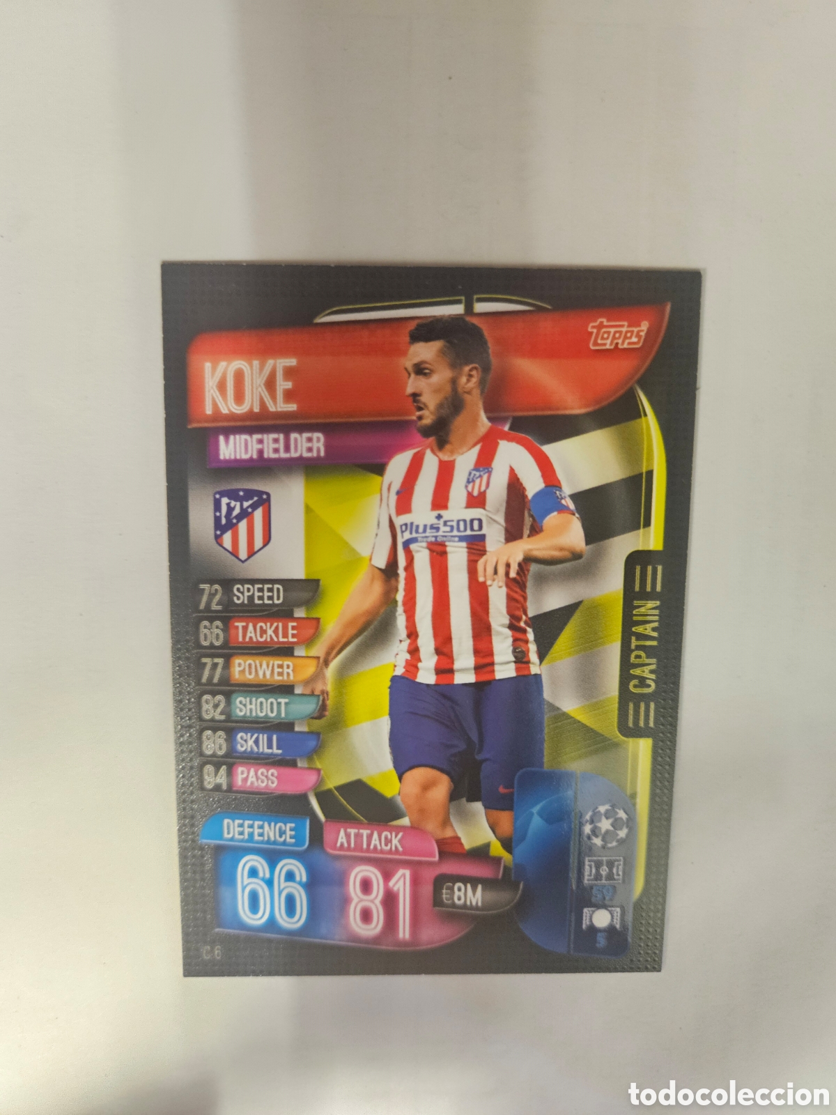 Cromos de F&uacute;tbol: C6 - KOKE CAPTAIN - ATL&Eacute;TICO DE MADRID - TOPPS CHAMPIONS LEAGUE 2019 - 2020 EXTRA